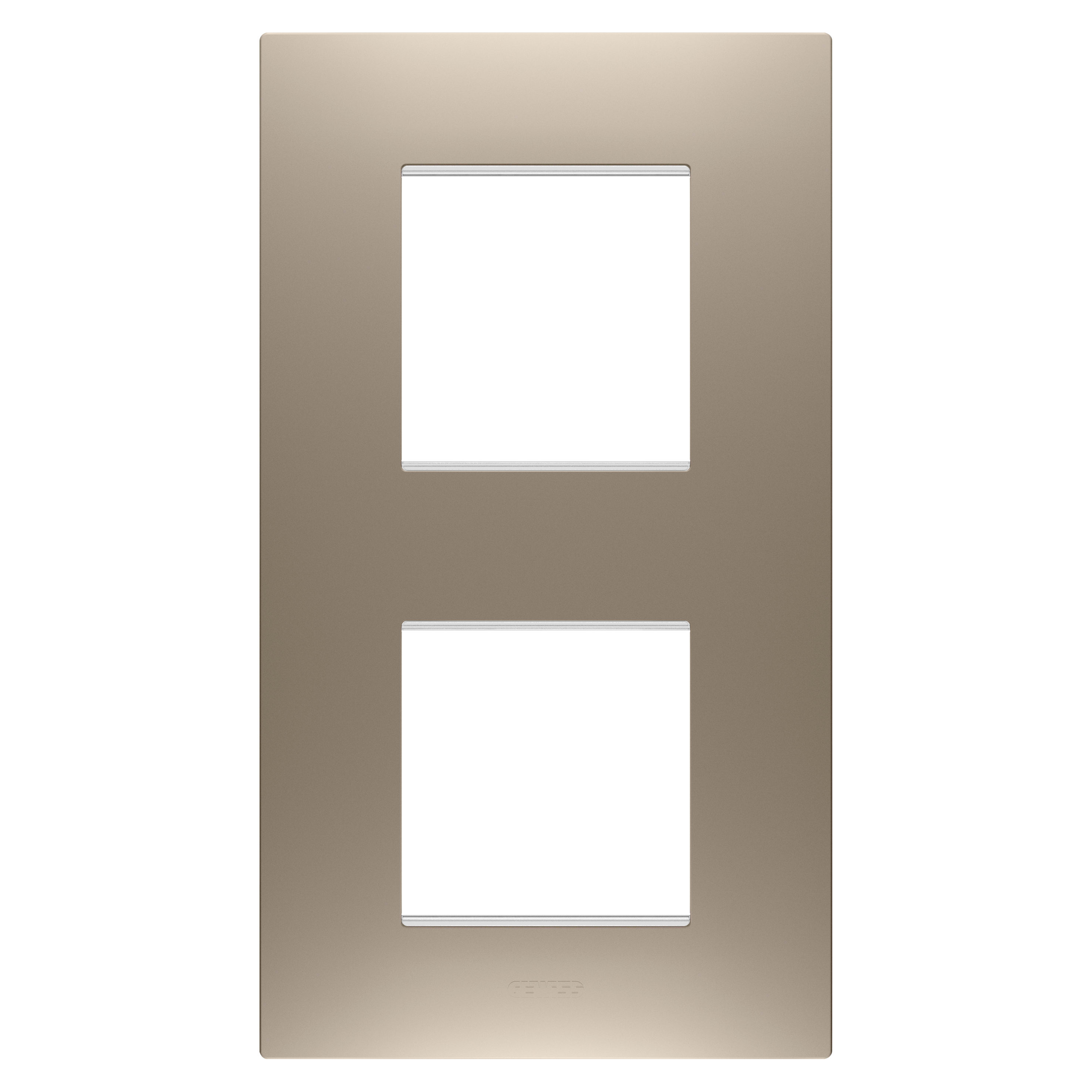 GEWISS - GEWGW16024BR PLACCA EGO INTERNATIONAL - IN TECNOPOLIMERO VERNICIATO - 2+2 POSTI VERTICALE - BRONZO CHIARO - CHORUSMART