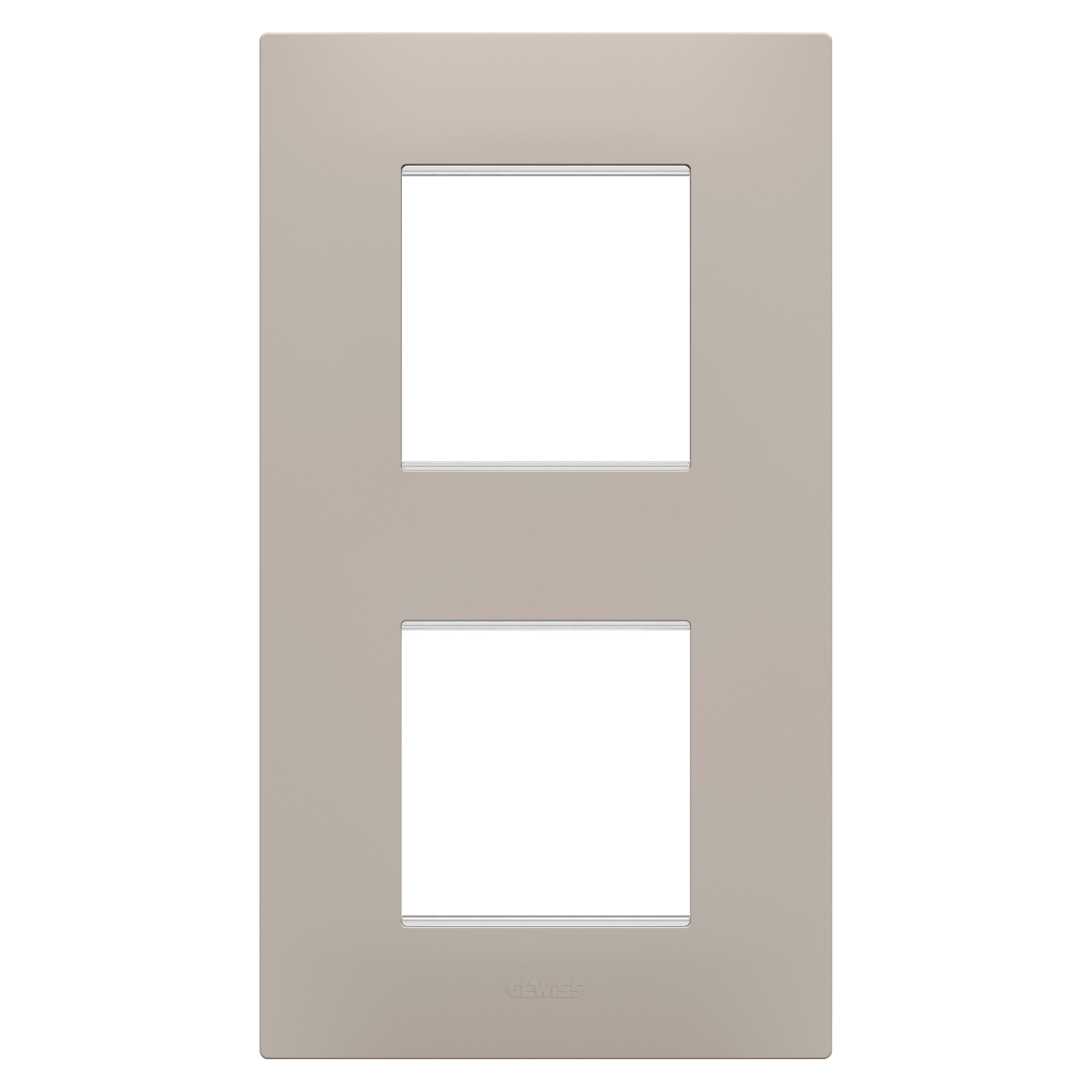 GEWISS - GEWGW16024DS PLACCA EGO INTERNATIONAL - IN TECNOPOLIMERO - 2+2 POSTI VERTICALE - DARK SAND - CHORUSMART