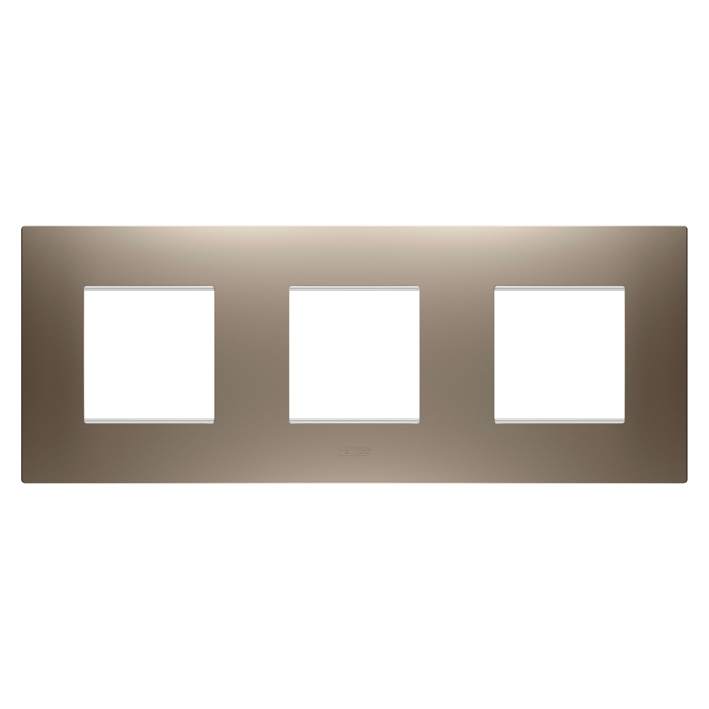 GEWISS - GEWGW16026BR PLACCA EGO INTERNATIONAL - IN TECNOPOLIMERO VERNICIATO - 2+2+2 POSTI ORIZZONTALE - BRONZO CHIARO - CHORUSMART