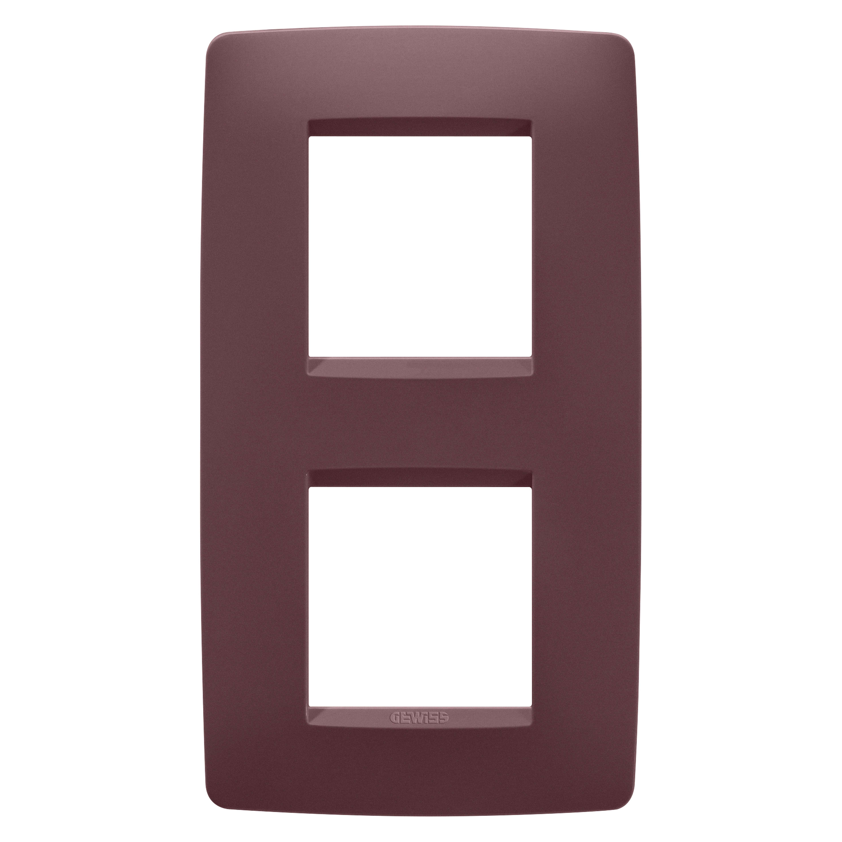 GEWISS - GEWGW16124VD PLACCA ONE INTERNATIONAL - IN TECNOPOLIMERO VERNICIATO - 2+2 POSTI VERTICALE - TUSCAN RED - CHORUSMART