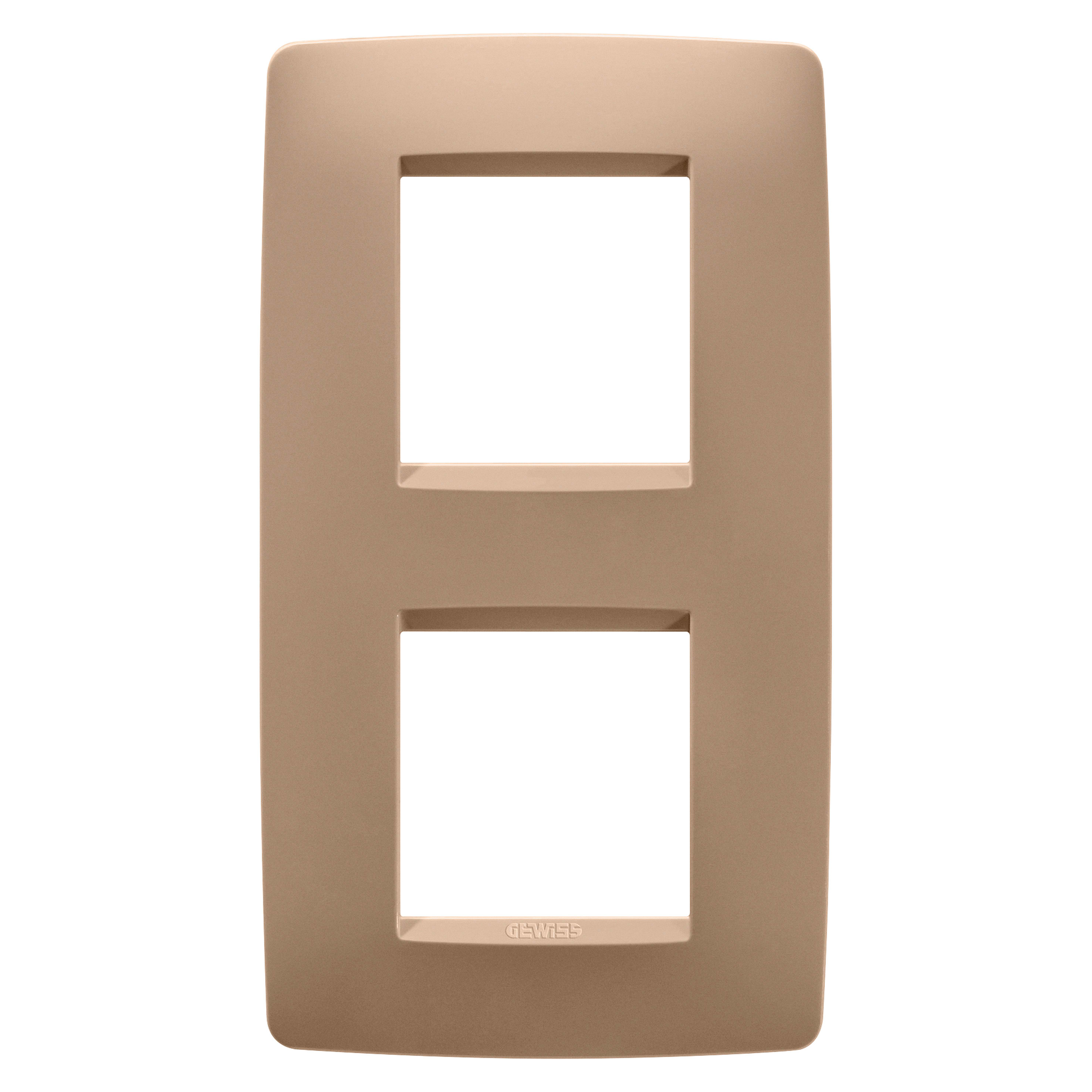GEWISS - GEWGW16124VX PLACCA ONE INTERNATIONAL - IN TECNOPOLIMERO VERNICIATO - 2+2 POSTI VERTICALE - RAME CHIARO - CHORUSMART