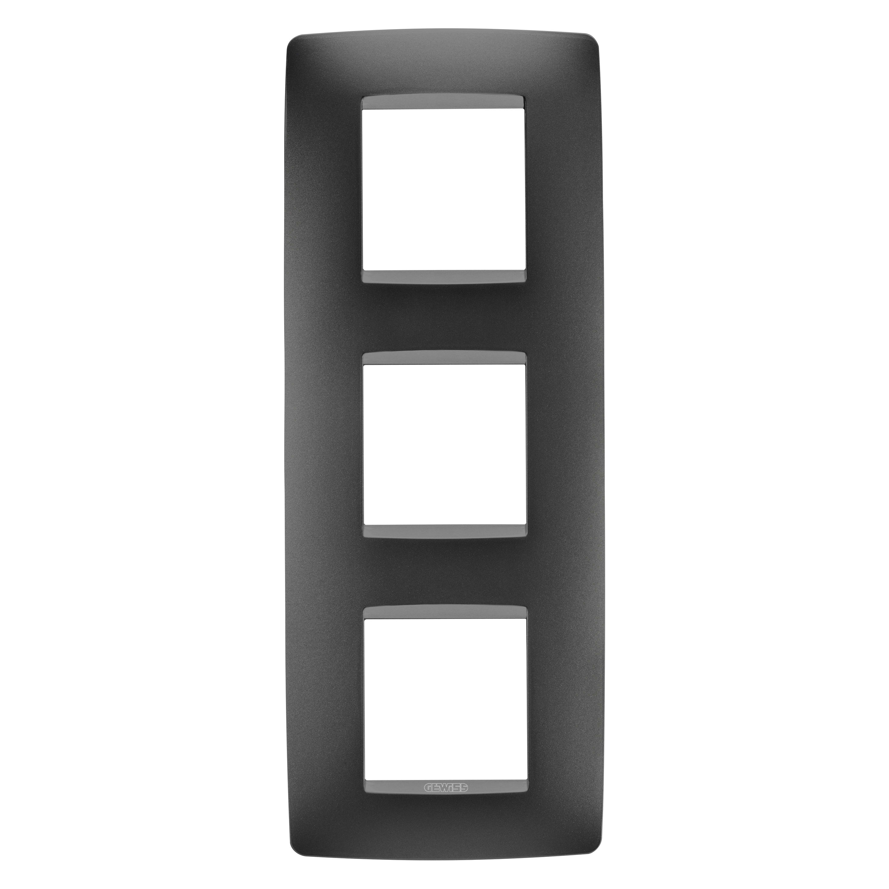 GEWISS - GEWGW16127VN PLACCA ONE INT.2+2+2M V.NERO SATINATO