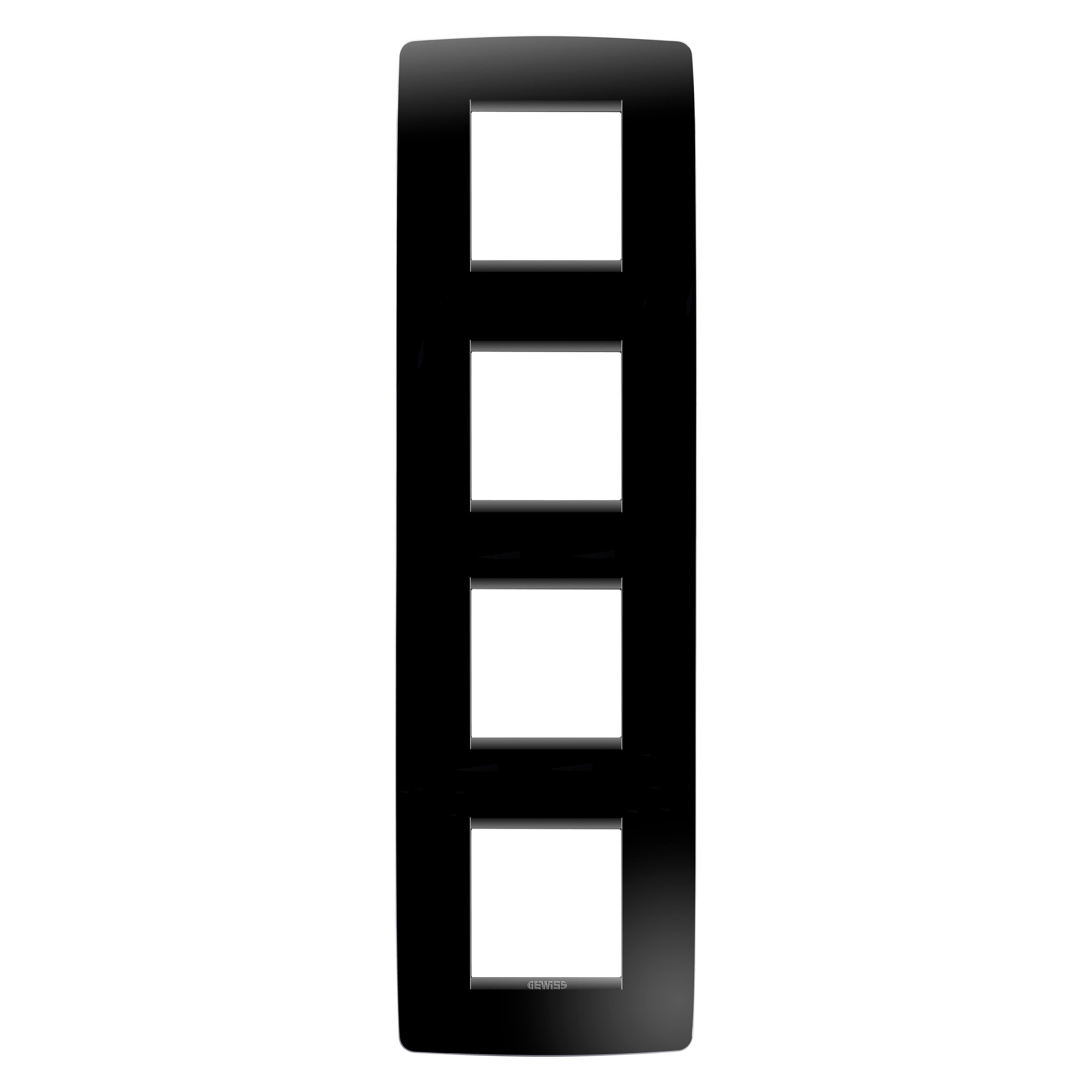GEWISS - GEWGW16129TN PLACCA ONE INTERNATIONAL - IN TECNOPOLIMERO - 2+2+2+2 POSTI VERTICALE - NERO TONER - CHORUSMART