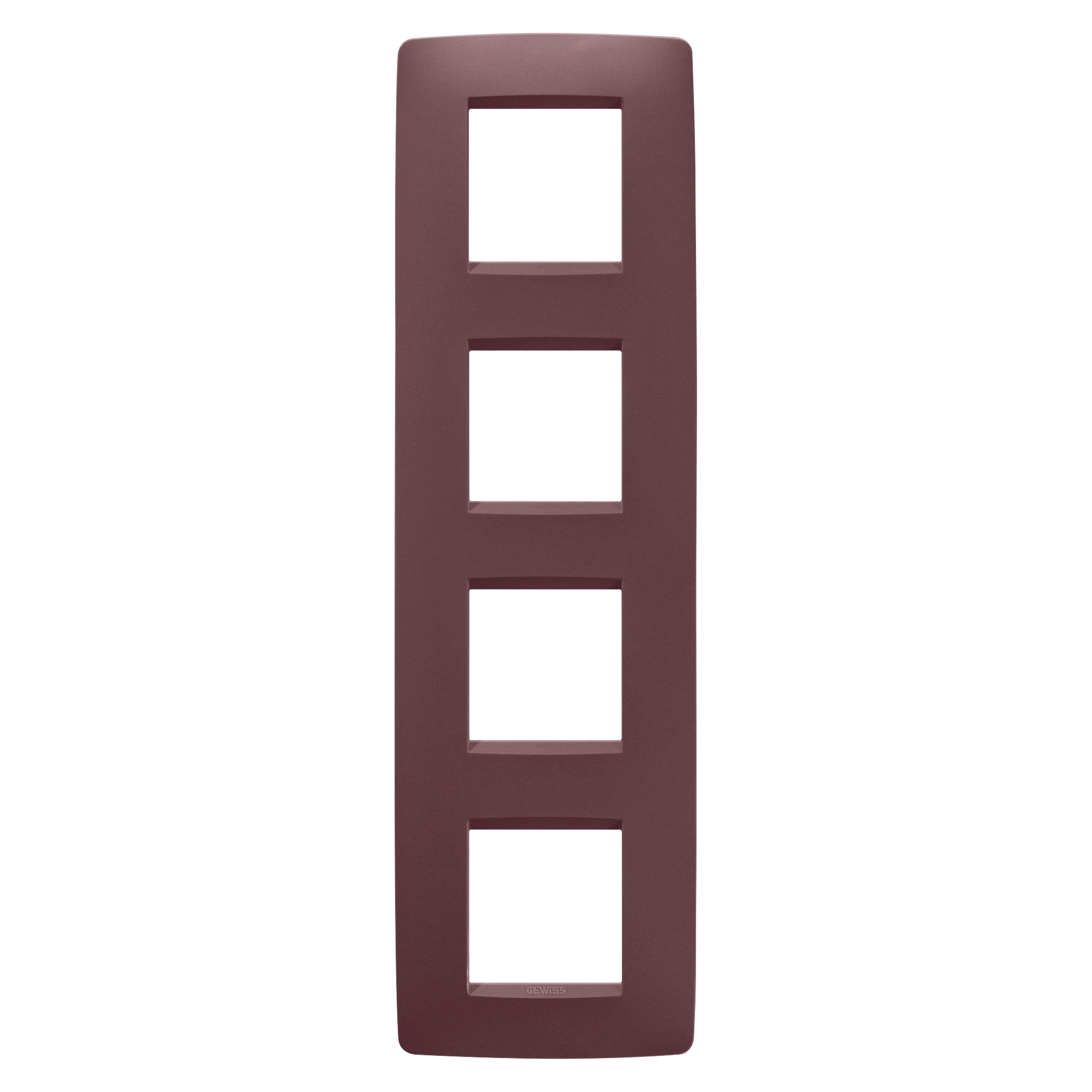 GEWISS - GEWGW16129VD PLACCA ONE INTERNATIONAL - IN TECNOPOLIMERO VERNICIATO - 2+2+2+2 POSTI VERTICALE - TUSCAN RED - CHORUSMART