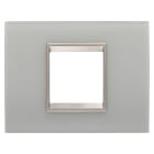 GEWISS - GEWGW16202GT PLACCA LUX - IN VETRO - 2 POSTI - NATURAL REFLECTION - CORNICE BRONZO CHIARO OPACO - CHORUSMART