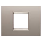 GEWISS - GEWGW16202XP PLACCA LUX - IN METALLO - 2 POSTI - BRONZO PERLATO - CORNICE BRONZO CHIARO OPACO - CHORUSMART