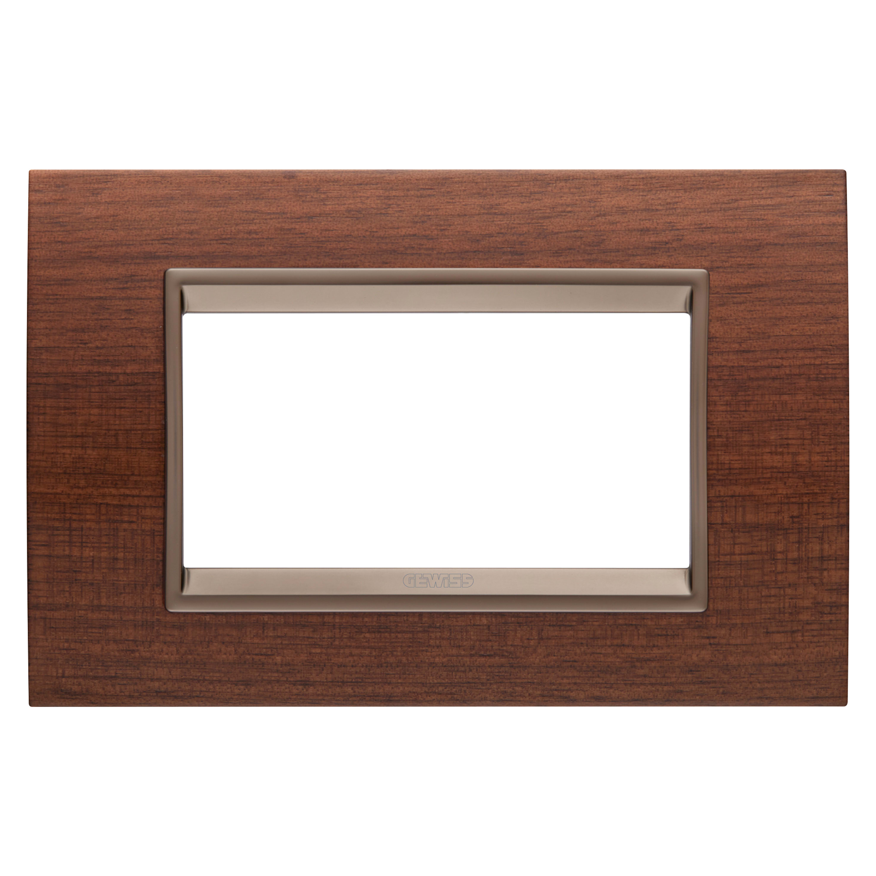 GEWISS - GEWGW16204WU PLACCA LUX 4M LEGNO NOCE