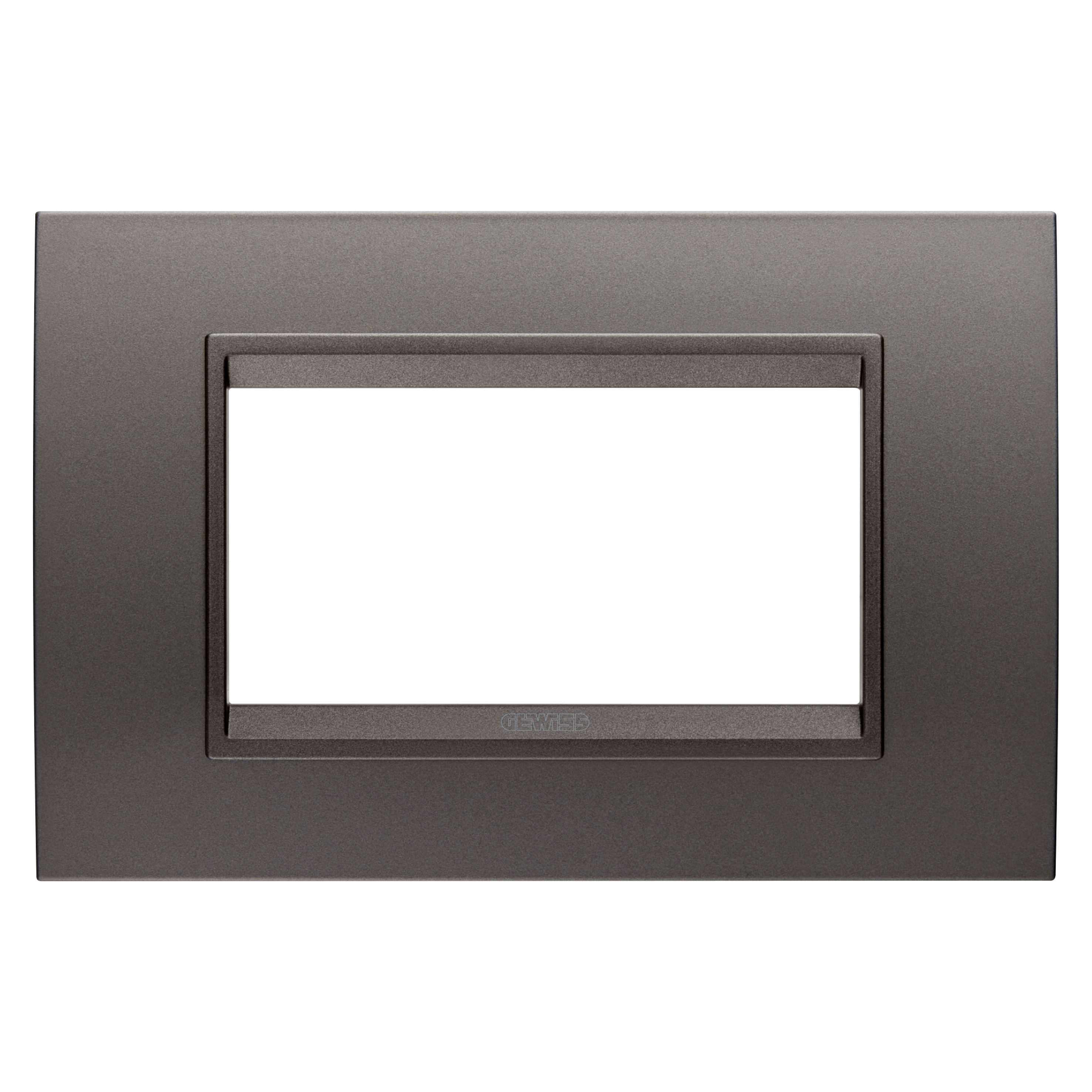 GEWISS - GEWGW16204XF PLACCA LUX - IN METALLO - 4 POSTI - CANNA DI FUCILE - CORNICE CANNA DI FUCILE OPACO - CHORUSMART
