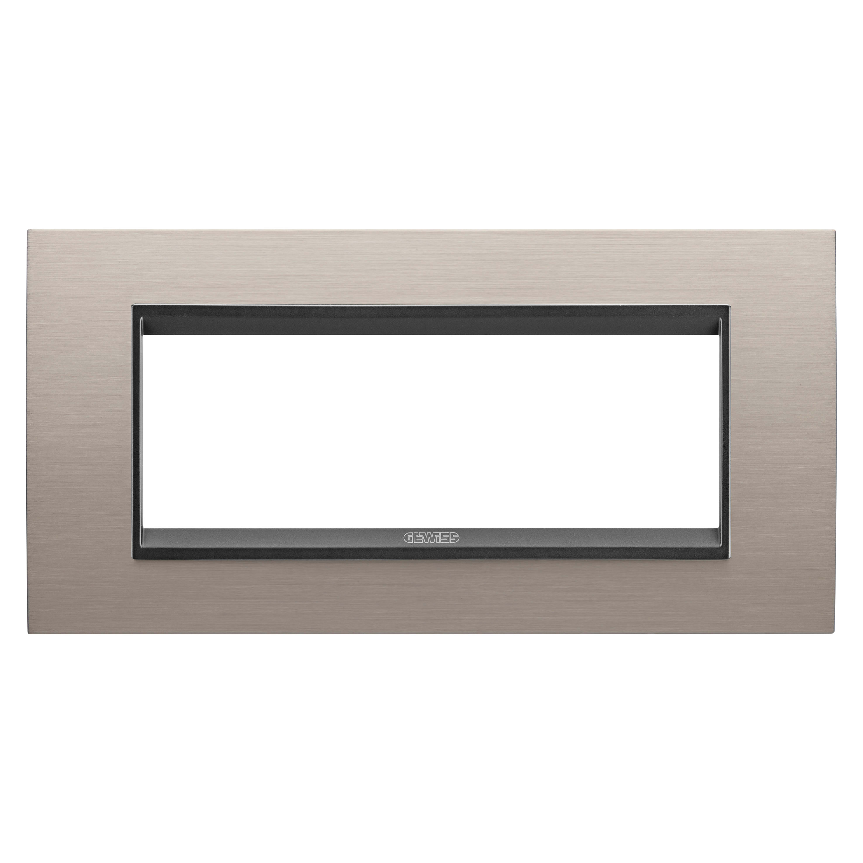 GEWISS - GEWGW16206WS PLACCA LUX - IN METALLO - 6 POSTI - ALLUMINIO SPAZZOLATO LAVY - CHORUSMART