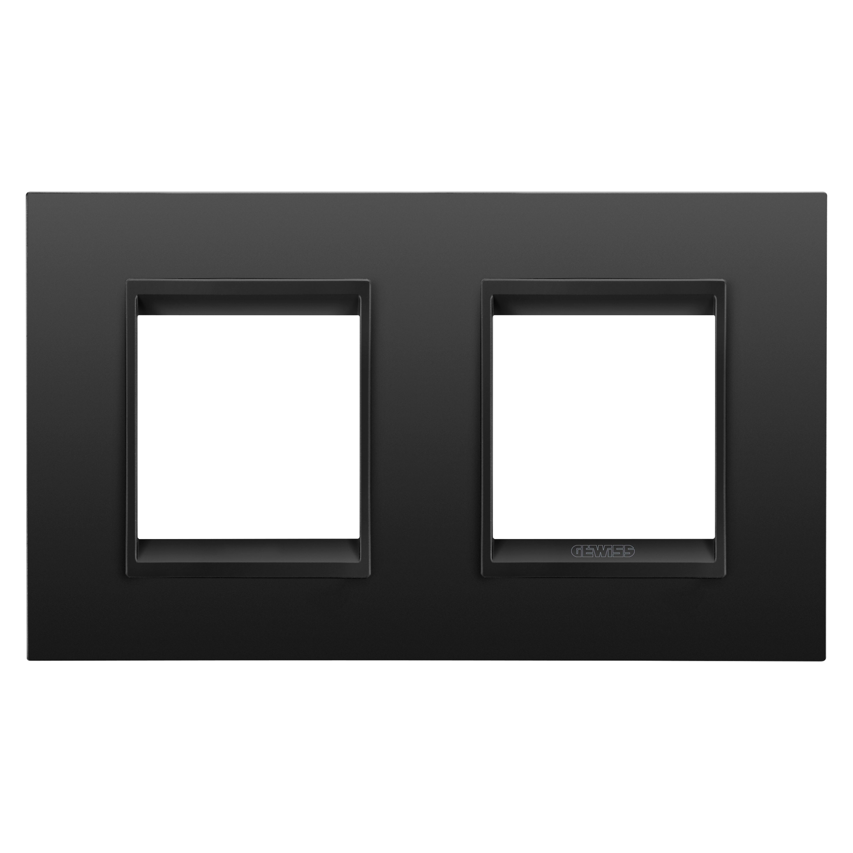 GEWISS - GEWGW16223XM PLACCA LUX INT.2+2M O MET.NERO SATINATO