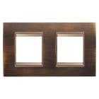 GEWISS - GEWGW16223XQ PLACCA LUX INTERNATIONAL - IN METALLO - 2+2 POSTI ORIZZONTALE - OTTONE ANTICO - CORNICE BRONZO SCURO OPACO - CHORUSMART