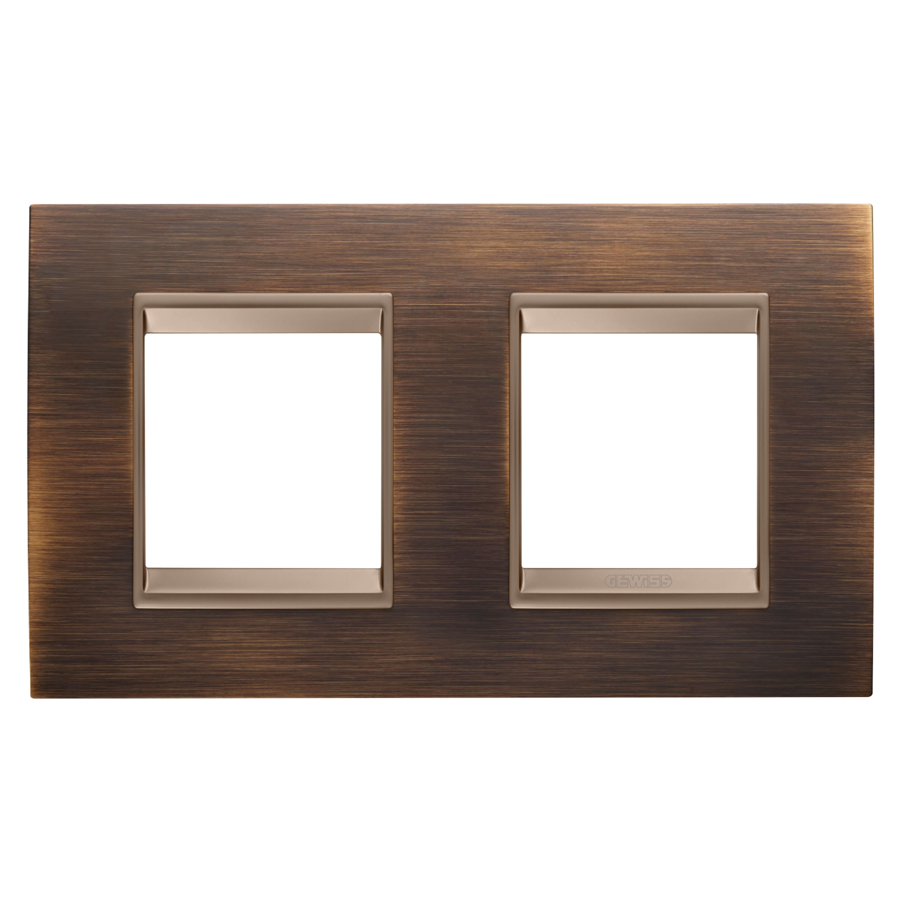 GEWISS - GEWGW16223XQ PLACCA LUX INT.2+2M O MET.OTTONE ANT.