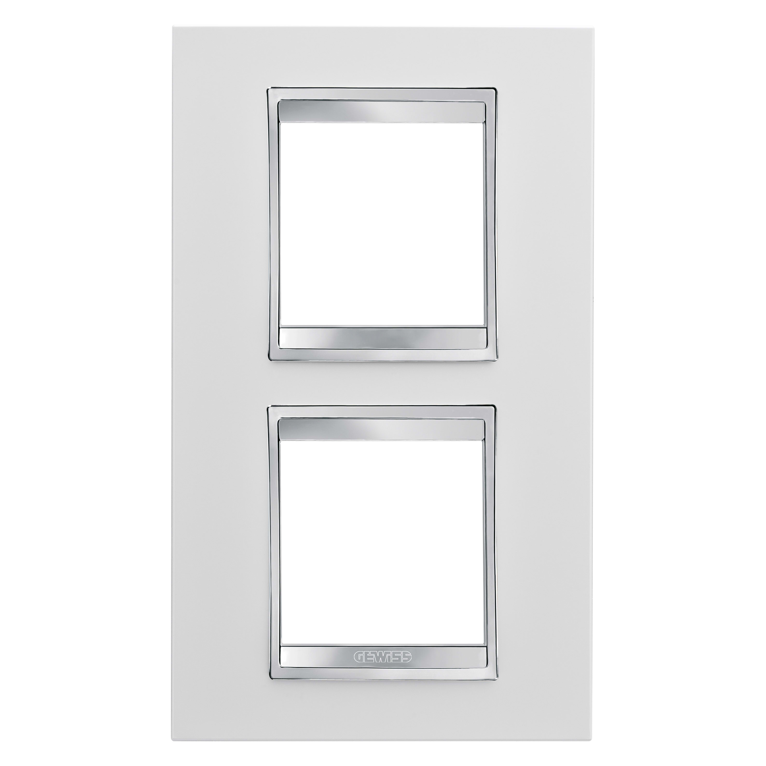 GEWISS - GEWGW16224TB PLACCA LUX INTERNATIONAL - IN TECNOPOLIMERO - 2+2 POSTI VERTICALE - BIANCO - CHORUSMART