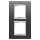 GEWISS - GEWGW16224VA PLACCA LUX INTERNATIONAL - IN TECNOPOLIMERO VERNICIATO - 2+2 POSTI VERTICALE INTERASSE 71mm - ARDESIA - CHORUSMART