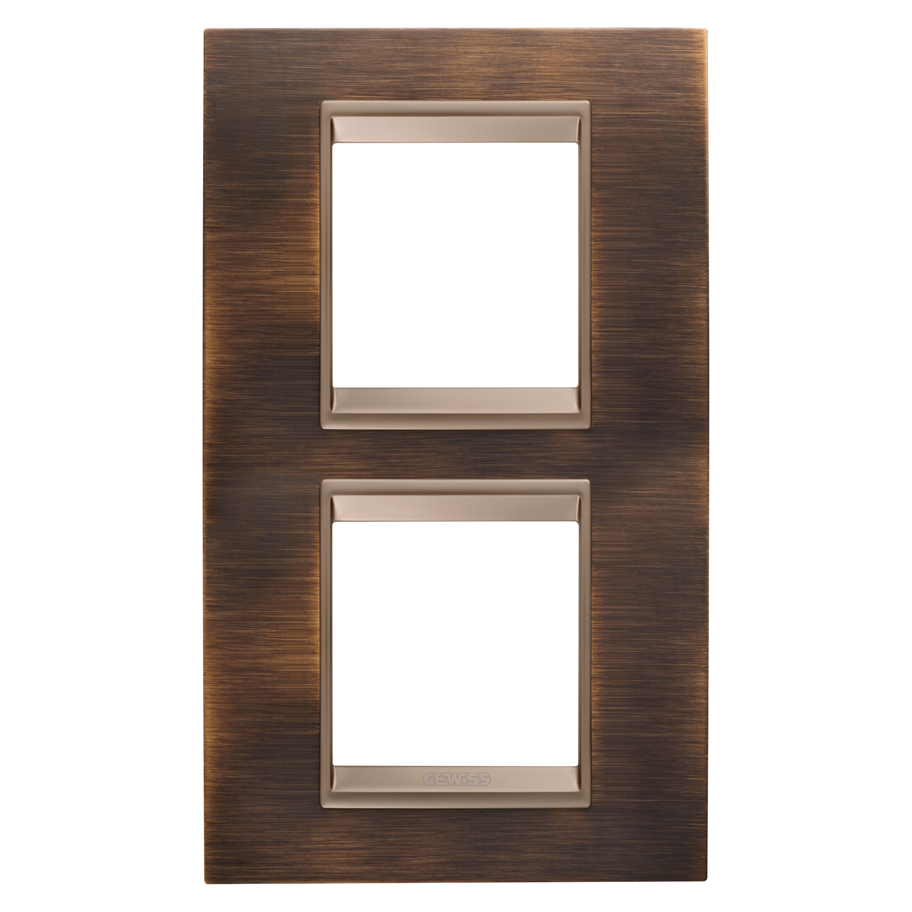 GEWISS - GEWGW16224XQ PLACCA LUX INT.2+2M V MET.OTTONE ANT.