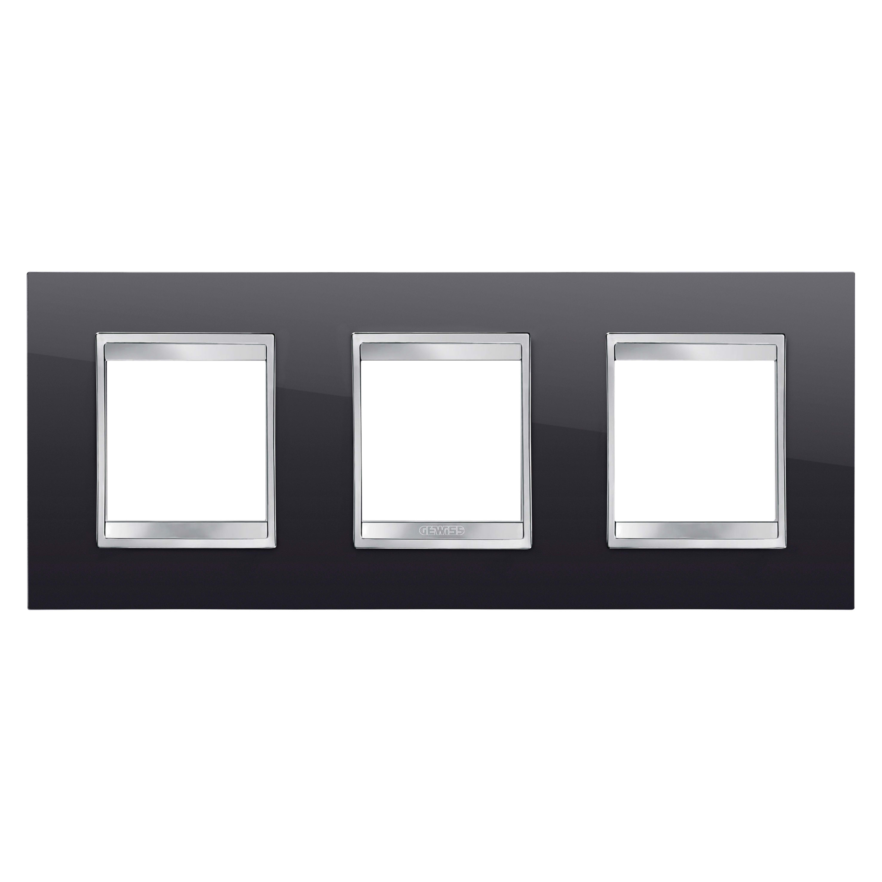 GEWISS - GEWGW16226TN PLACCA LUX INT.2+2+2M O.NERO TONER