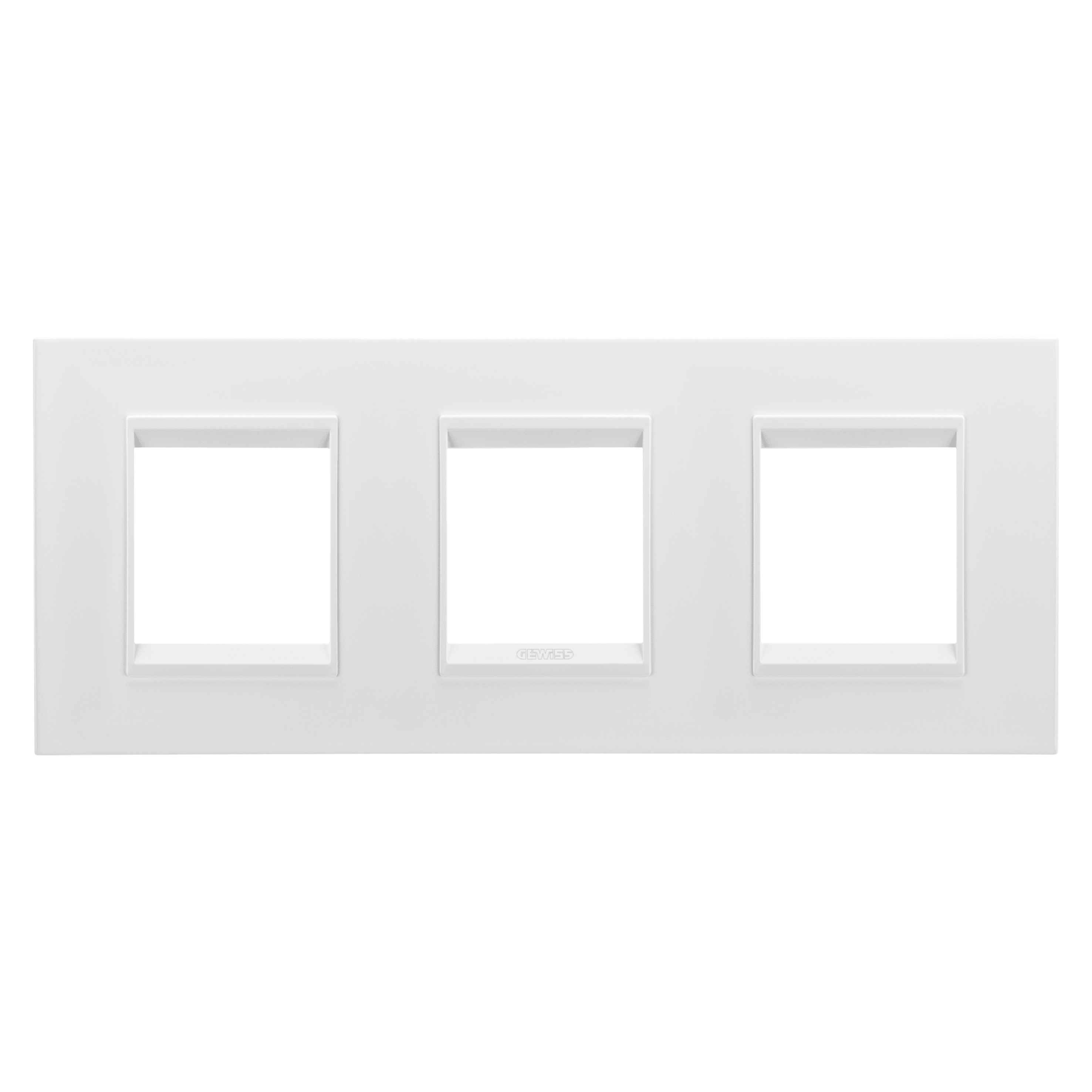 GEWISS - GEWGW16226XW PLACCA LUX INTERNATIONAL - IN METALLO - 2+2+2 POSTI ORIZZONTALE - BIANCO SATINATO MONOCHROME - CHORUSMART