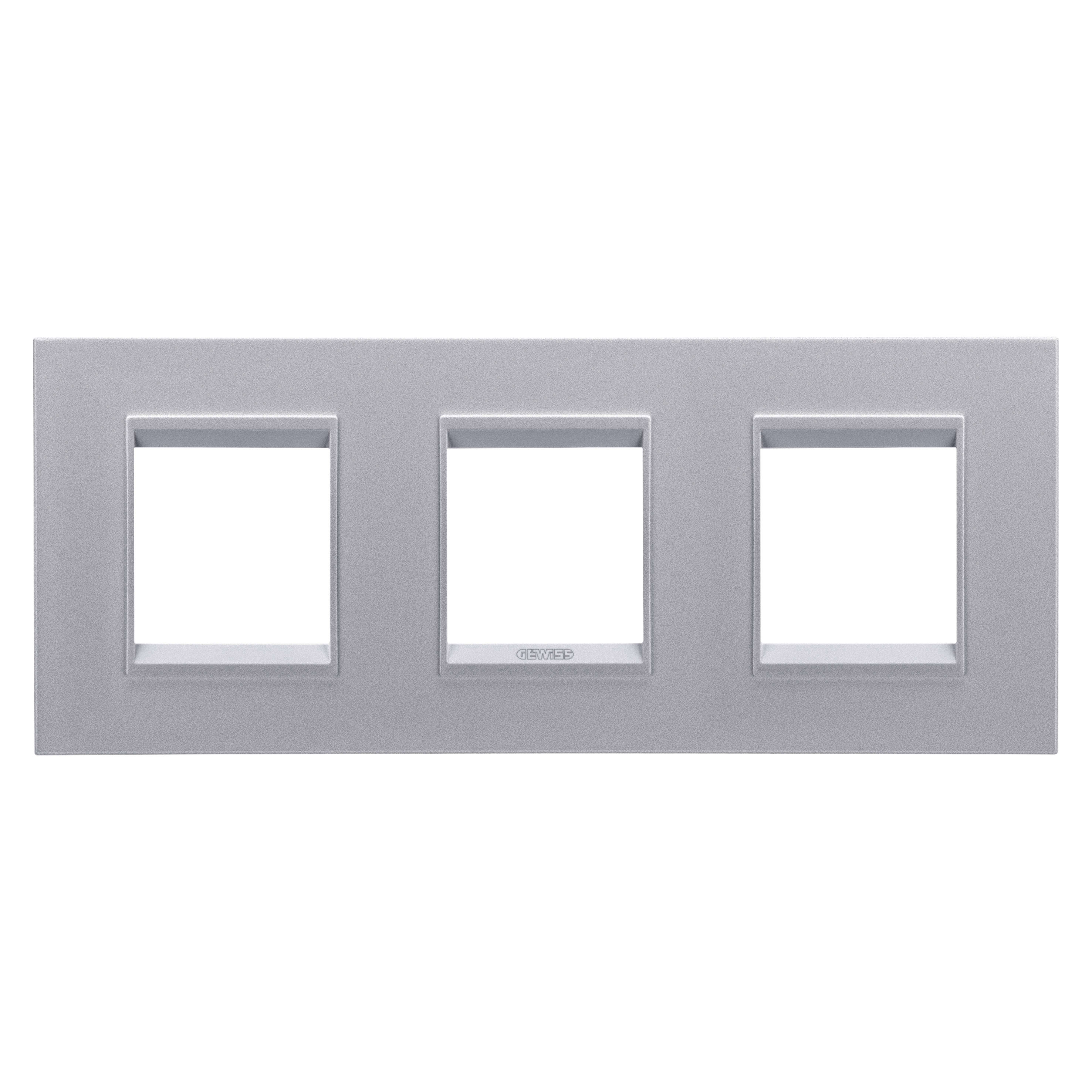 GEWISS - GEWGW16226YT PLACCA LUX INTERNATIONAL - IN TECNOPOLIMERO VERNICIATO - 2+2+2 POSTI ORIZZONTALE - TITANIO MONOCHROME - CHORUSMART