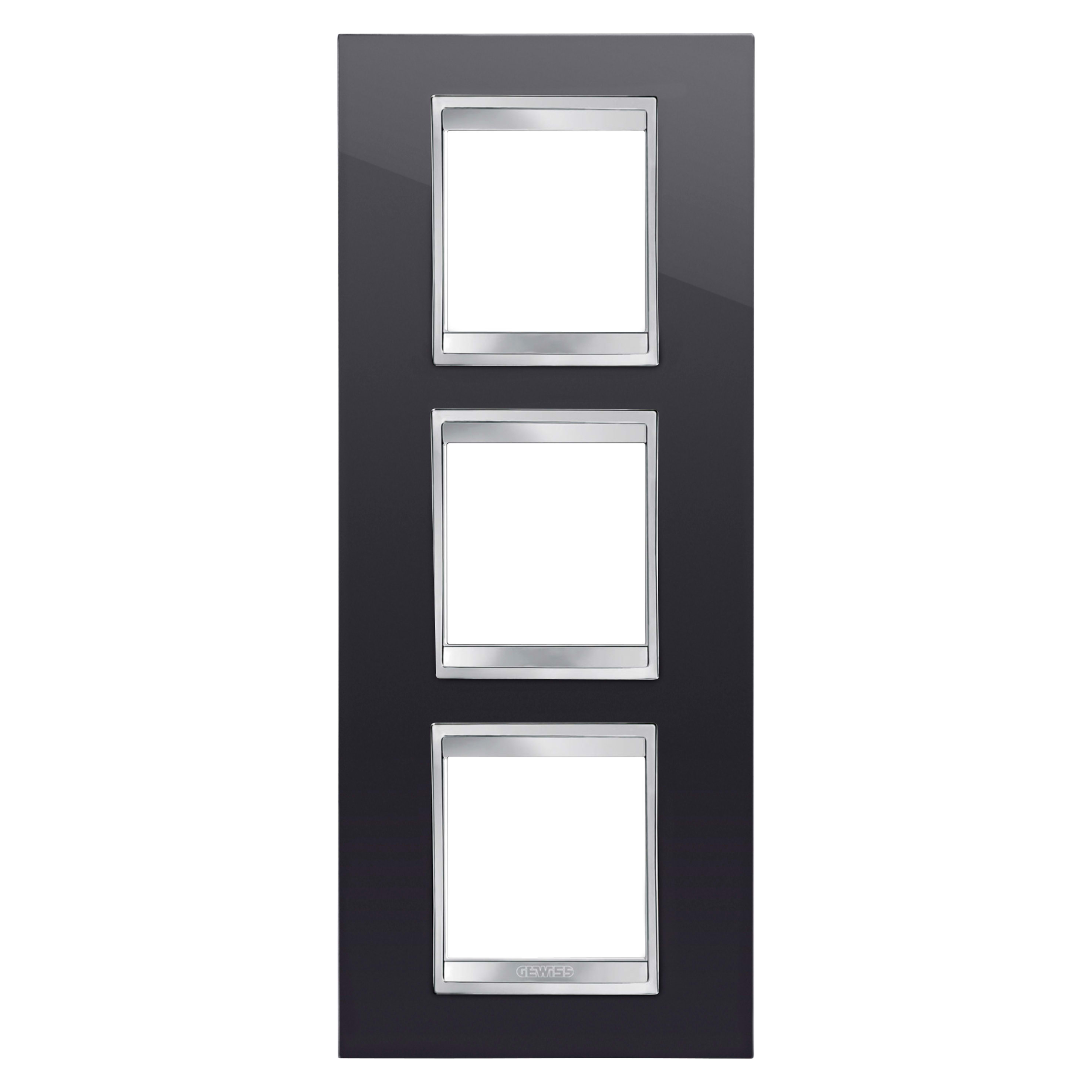 GEWISS - GEWGW16227TN PLACCA LUX INT.2+2+2M V.NERO TONER