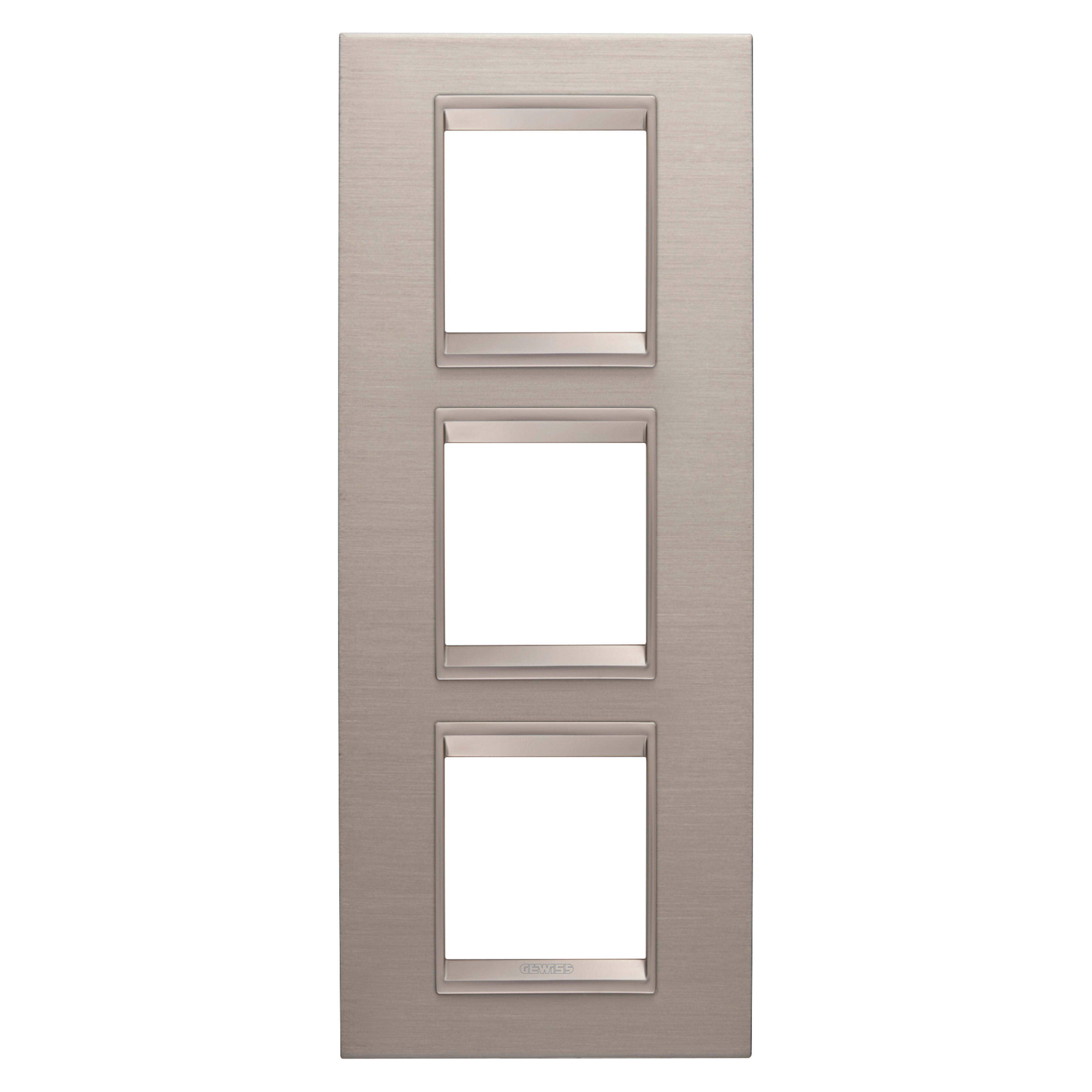 GEWISS - GEWGW16227XS PLACCA LUX INT.2+2+2M V MET.ALLU SPAZZ.