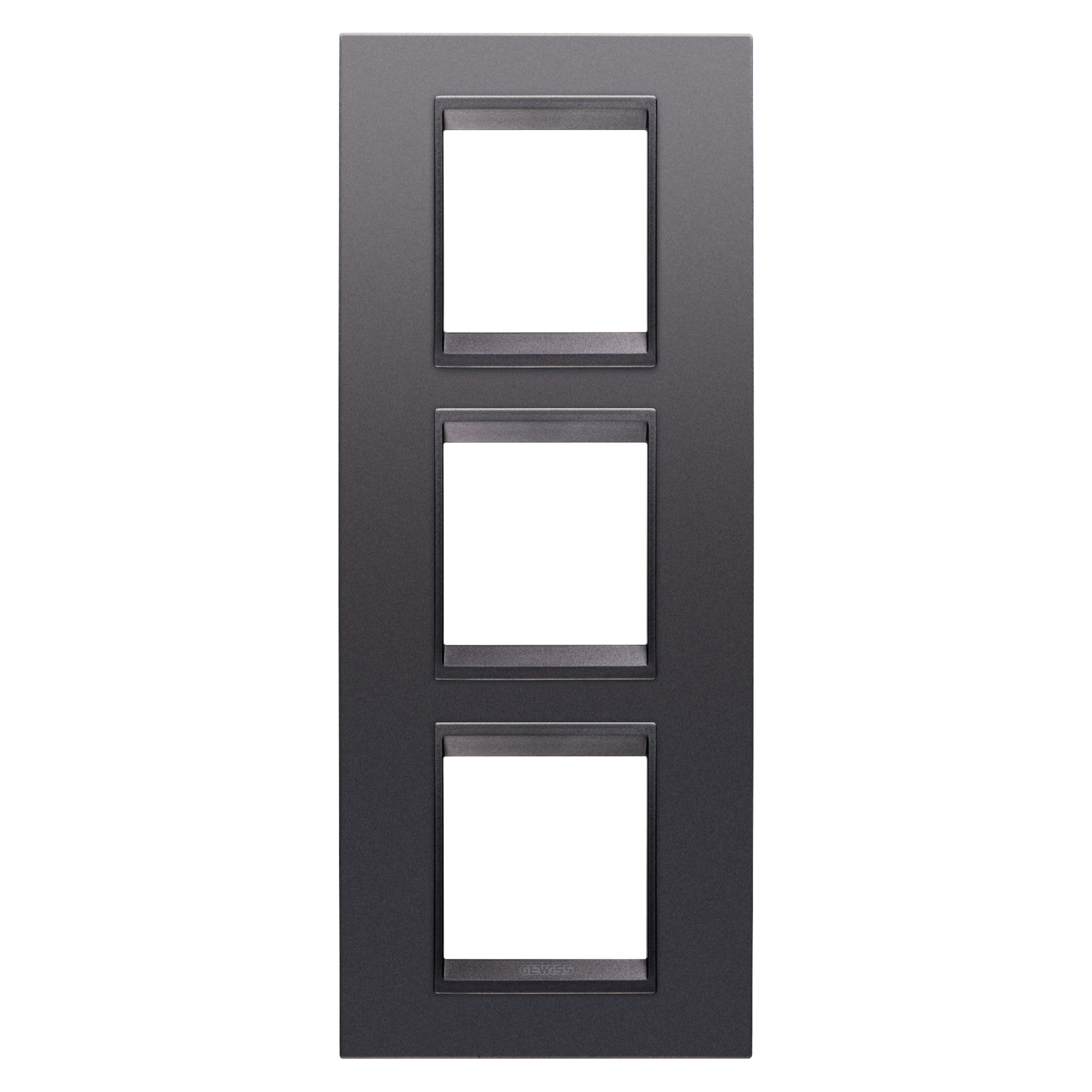 GEWISS - GEWGW16227YA PLACCA LUX INTERNATIONAL - IN TECNOPOLIMERO VERNICIATO - 2+2+2 POSTI VERTICALE - ARDESIA ABSOLUTE - CORNICE ARDESIA OPACO - CHORUSMART