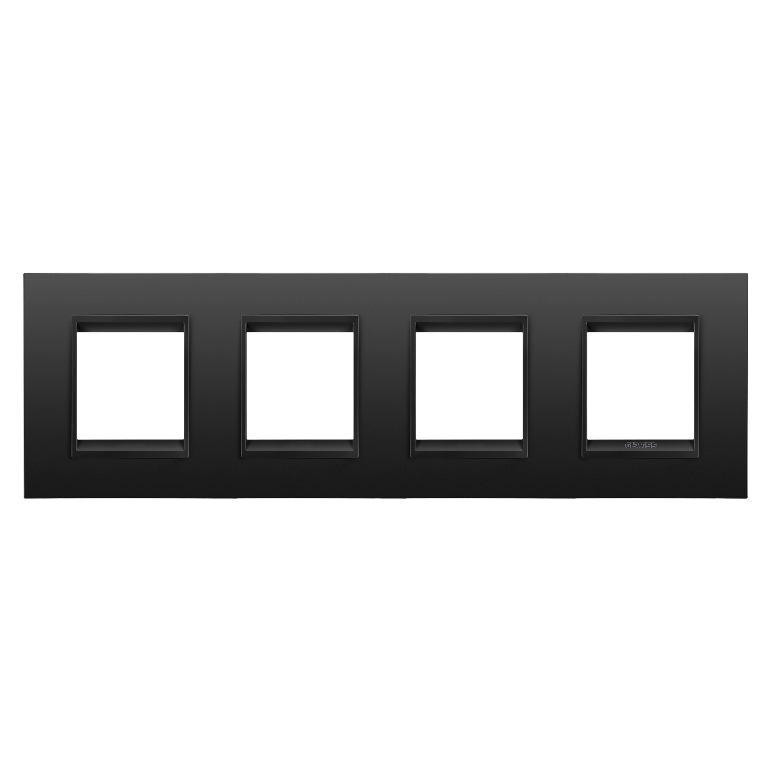 GEWISS - GEWGW16228XM PLACCA LUX INT.2+2+2+2M O MET.NERO SAT.