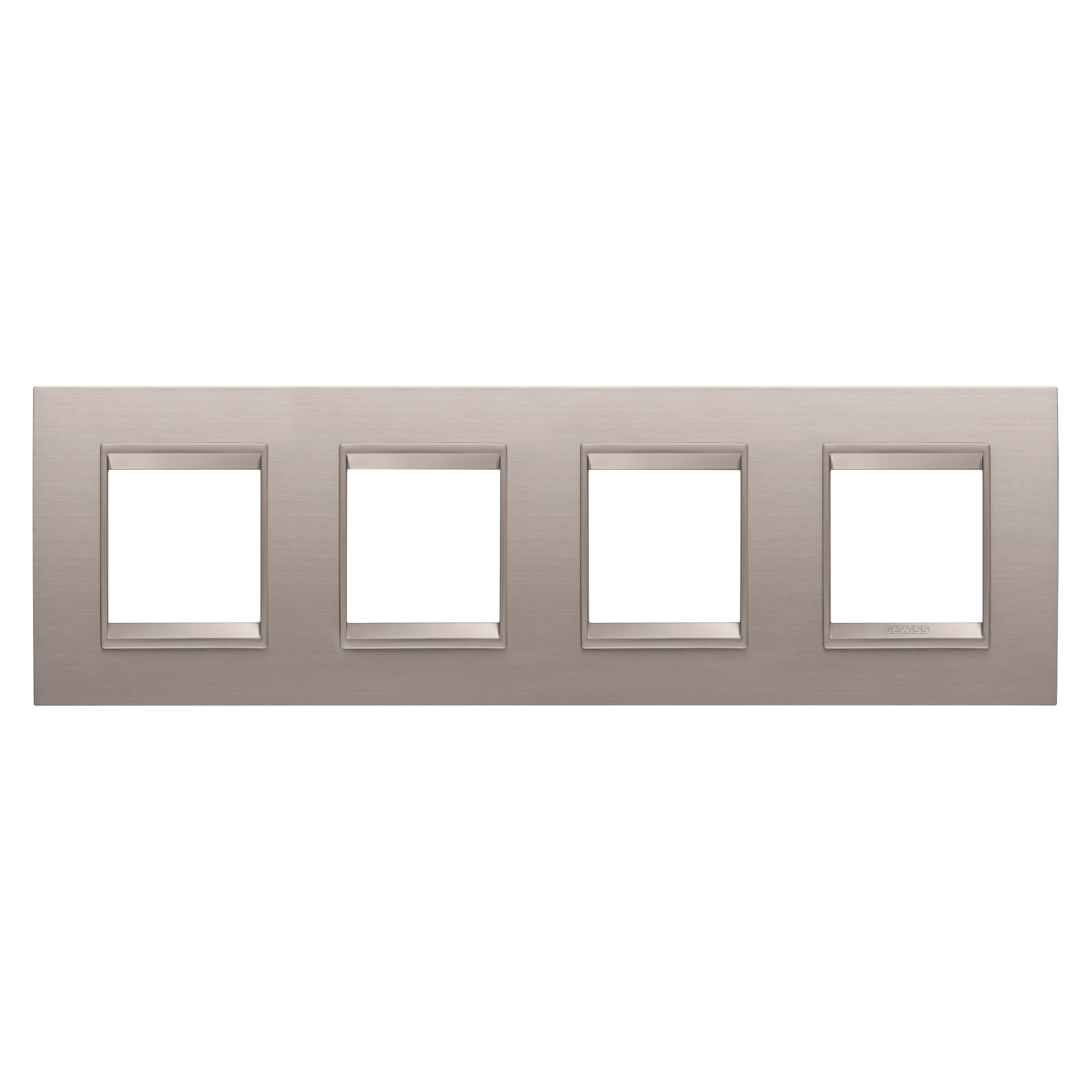 GEWISS - GEWGW16228XS PLACCA LUX INT.2+2+2+2M O MET.ALLU SPAZZ
