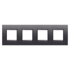 GEWISS - GEWGW16228YA PLACCA LUX INTERNATIONAL - IN TECNOPOLIMERO VERNICIATO - 2+2+2+2 POSTI ORIZZONTALE - ARDESIA ABSOLUTE- CORNICE ARDESIA OPACO - CHORUSMART