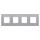 GEWISS - GEWGW16228YT PLACCA LUX INTERNATIONAL - IN TECNOPOLIMERO VERNICIATO - 2+2+2+2 POSTI ORIZZONTALE - TITANIO MONOCHROME - CHORUSMART