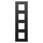 GEWISS - GEWGW16229XM PLACCA LUX INTERNATIONAL - IN METALLO - 2+2+2+2 POSTI VERTICALE - NERO SATINATO MONOCHROME - CHORUSMART