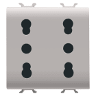 GEWISS - GEWGW13208 PRESA DOPPIA STANDARD ITALIANO 250V ac - 2X2P+T 16A BIVALENTE - P11-P17 - 2 MODULI - NATURAL BEIGE SATINATO - CHORUSMART