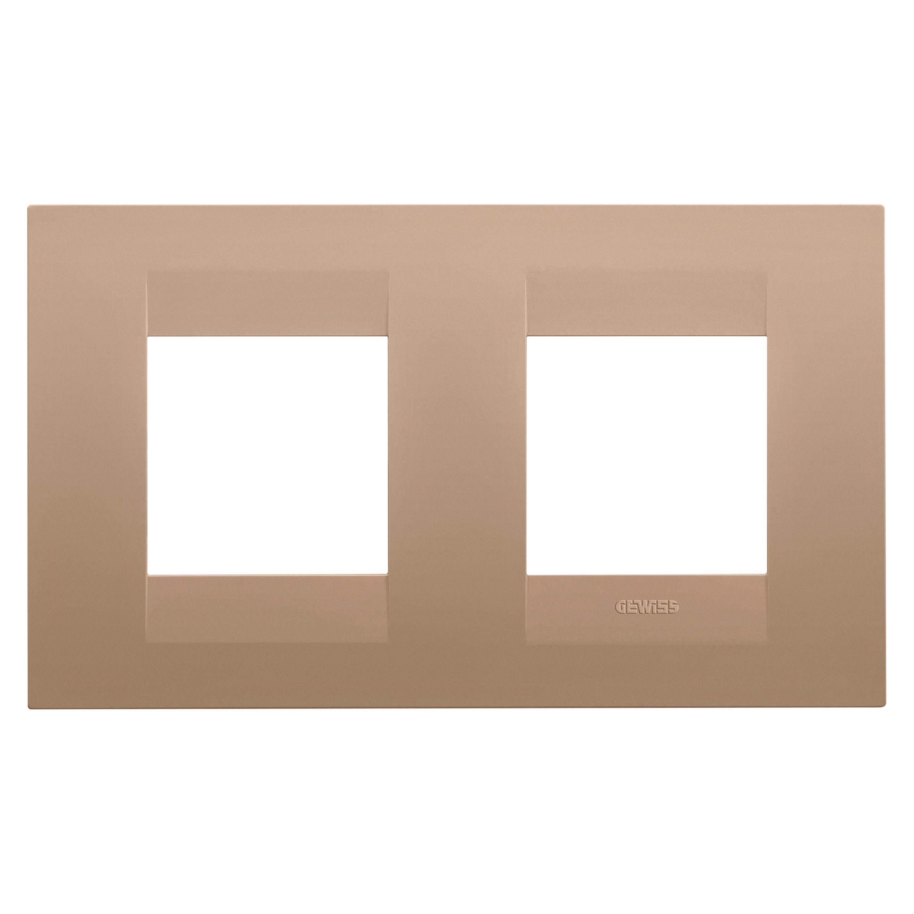 GEWISS - GEWGW16423VX PLACCA GEO INT.2+2M O RAME CHIARO