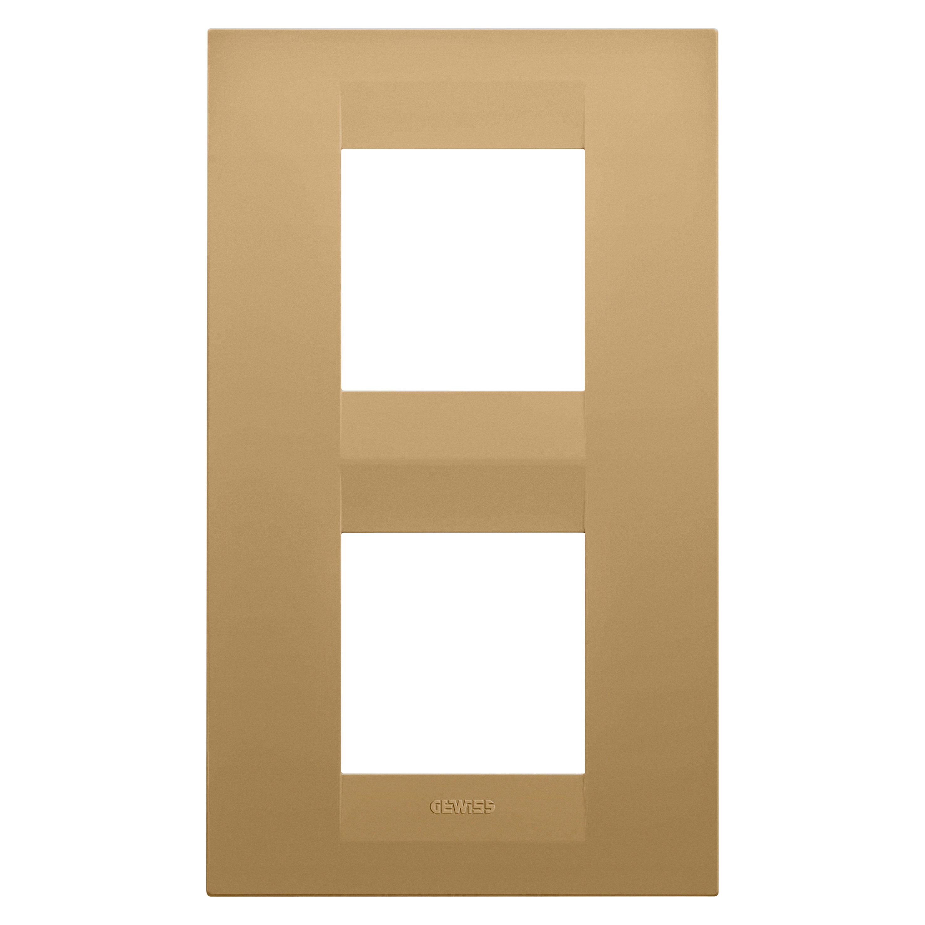 GEWISS - GEWGW16424VO PLACCA GEO INTERNATIONAL - IN TECNOPOLIMERO VERNICIATO - 2+2 POSTI VERTICALE - ORO - CHORUSMART