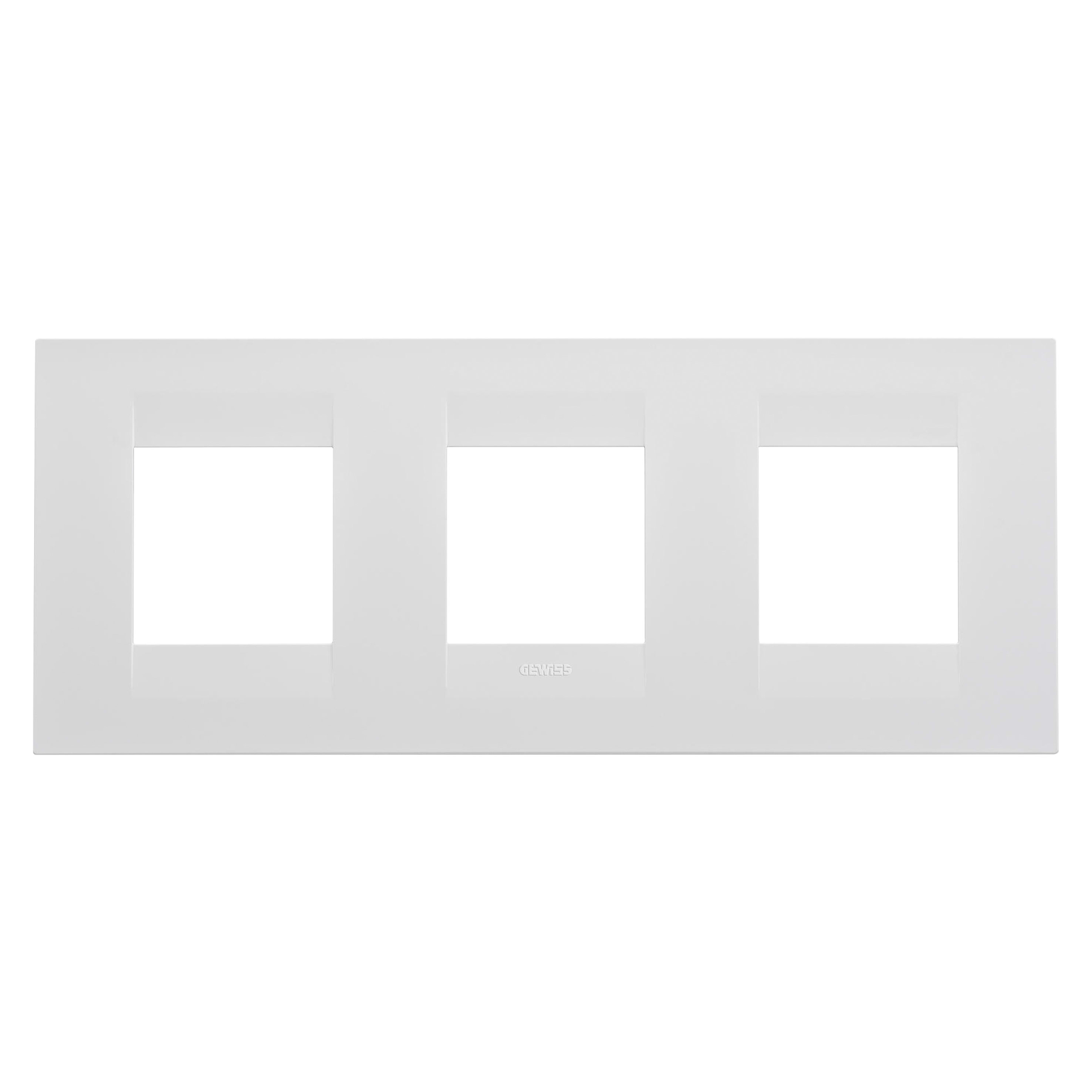 GEWISS - GEWGW16426VW PLACCA GEO INTERNATIONAL - IN TECNOPOLIMERO VERNICIATO - 2+2+2 POSTI ORIZZONTALE - BIANCO SATINATO - CHORUSMART