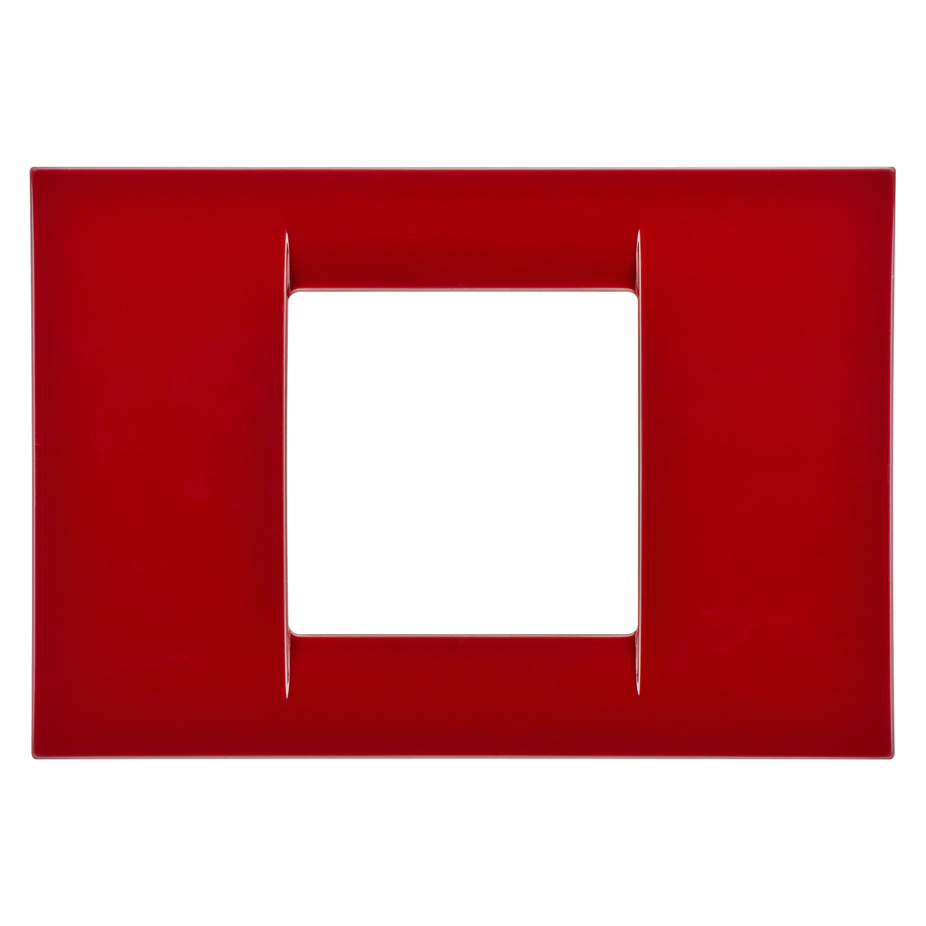 GEWISS - GEWGW22132 PLACCA VIRNA - IN TECNOPOLIMERO FINITURA LUCIDA - 2 POSTI - AMARANTO CLASSICO - SYSTEM