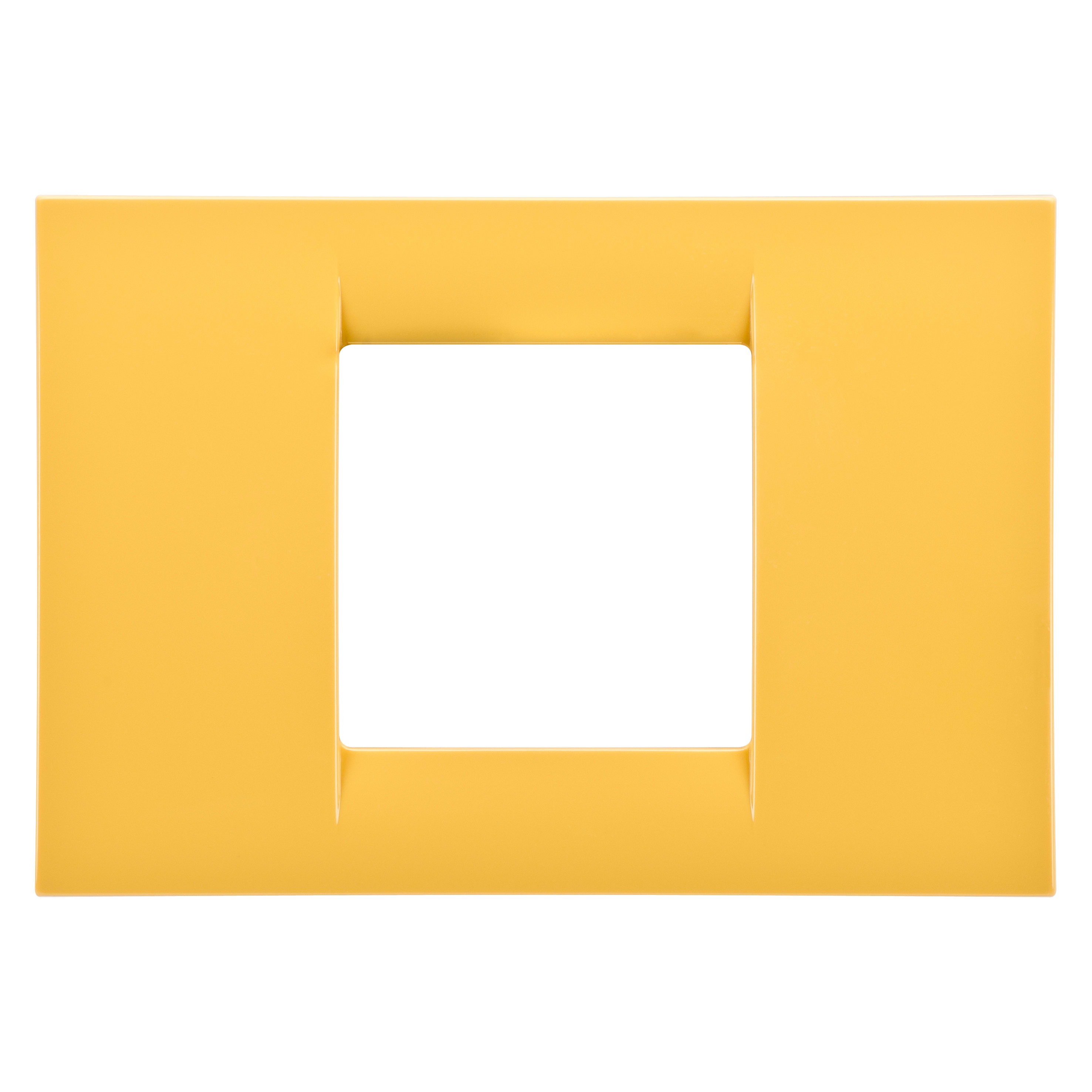 GEWISS - GEWGW22182 PLACCA VIRNA - IN TECNOPOLIMERO FINITURA LUCIDA - 2 POSTI - GIALLO MAIS - SYSTEM