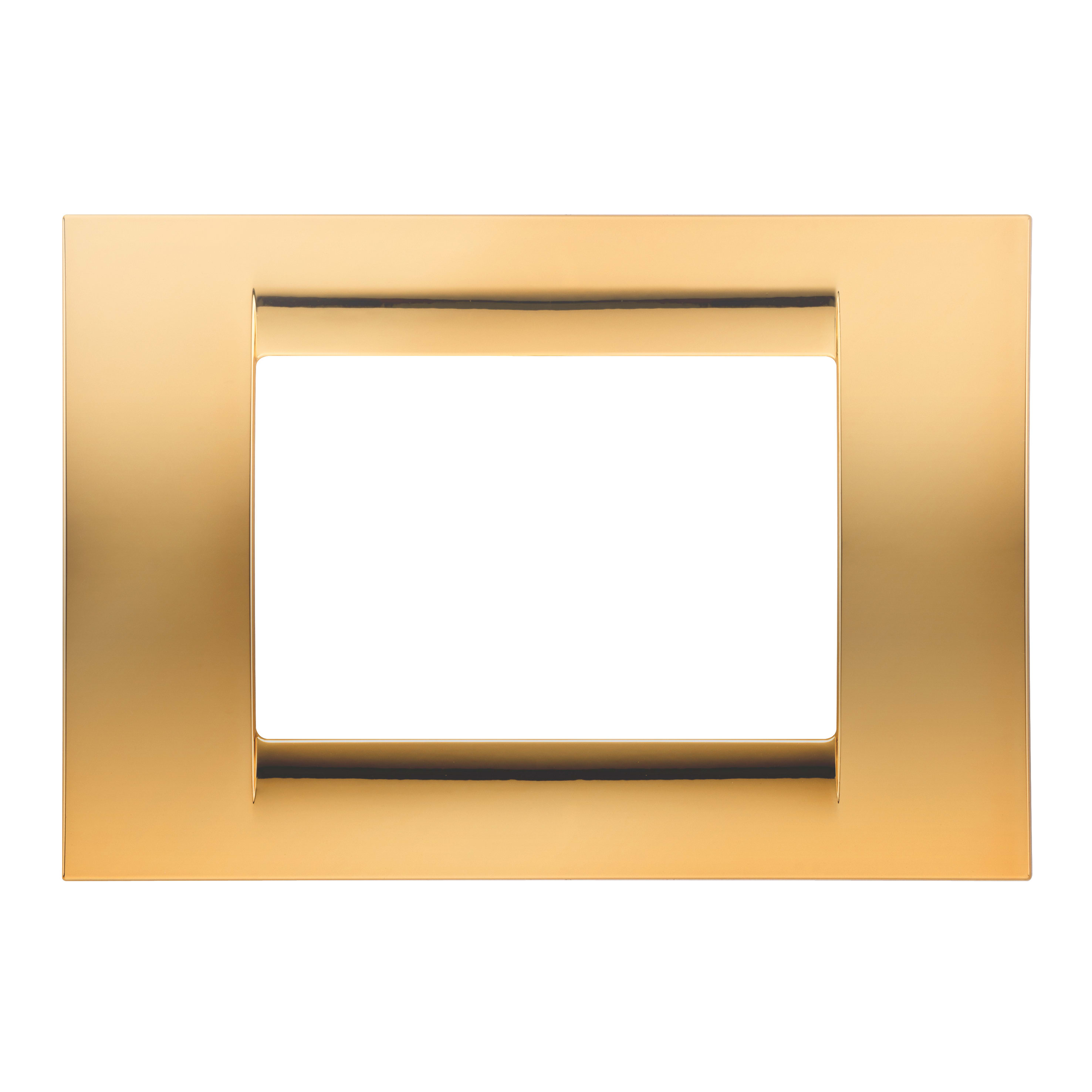 GEWISS - GEWGW22267 PLACCA VIRNA - IN TECNOPOLIMERO FINITURA LUCIDA - 8 POSTI (4+4 SOVRAPPOSTI) - ORO ANTICO - SYSTEM