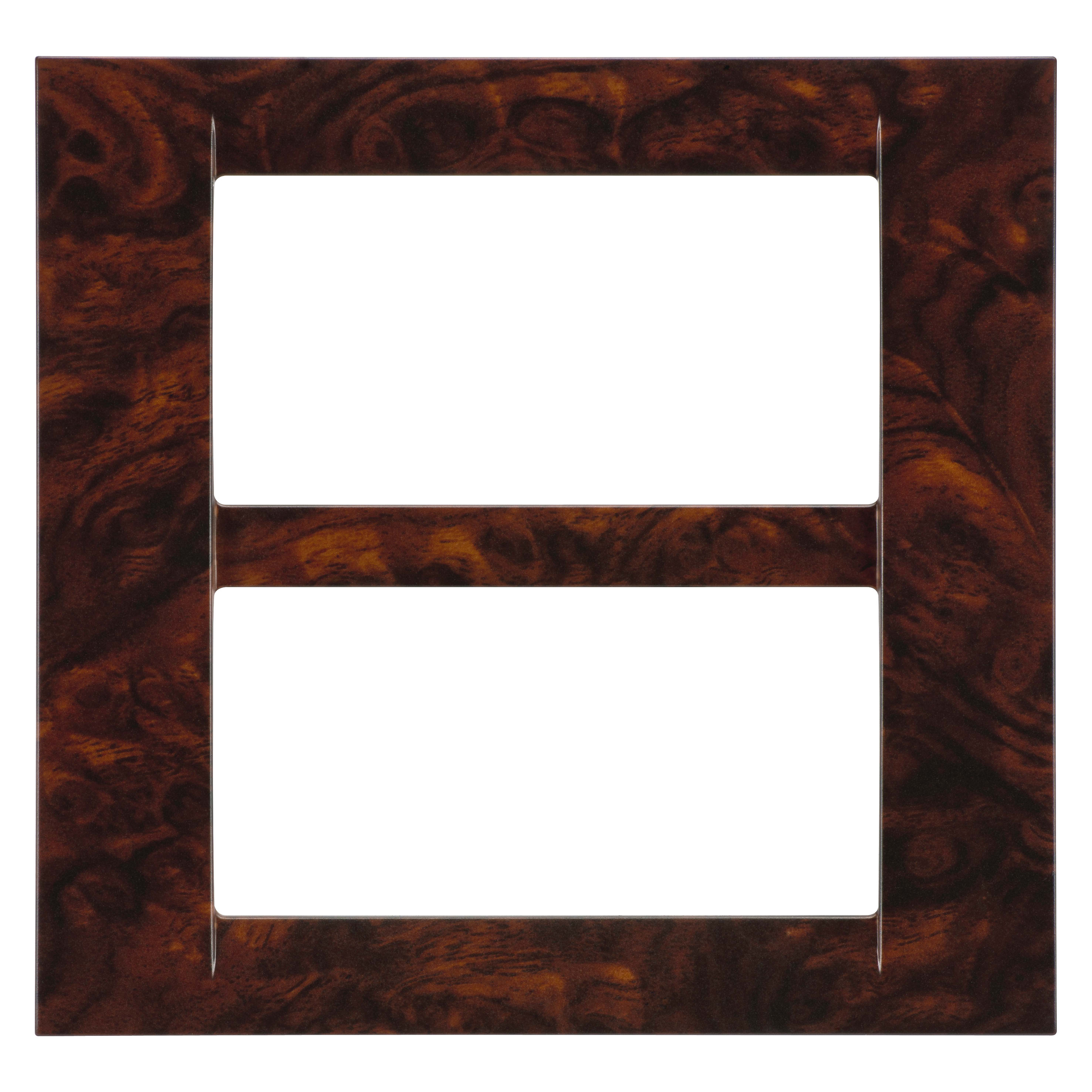 GEWISS - GEWGW22277 PLACCA VIRNA - IN TECNOPOLIMERO - 8 POSTI (4+4 SOVRAPPOSTI) - RADICA INGLESE - SYSTEM