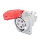 GEWISS - GEWGW62219FH PRESA FISSA DA INCASSO A 10° HP - IP44/IP54 - 2P+T 32A 380-415V 50/60HZ - ROSSO - 9H - CABLAGGIO RAPIDO
