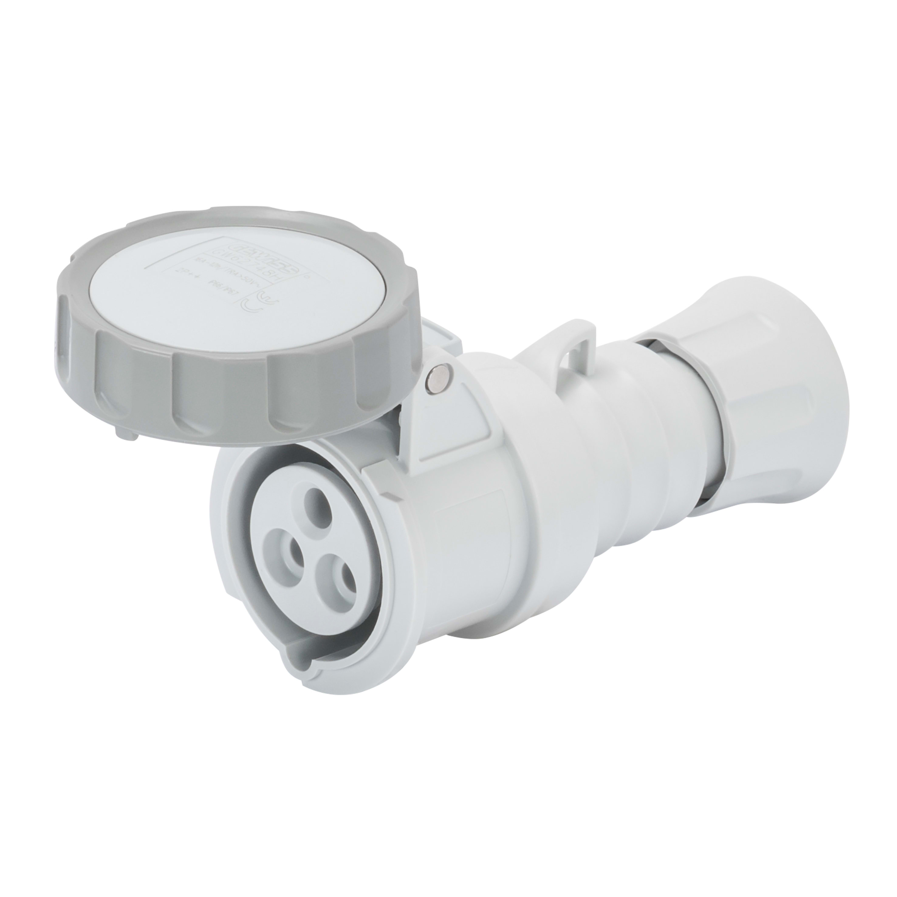 GEWISS - GEWGW62751H PRESA MOBILE DIRITTA HP - IP66/IP67/IP68/IP69 - 2P+T 16A >250V c.c. - GRIGIO - 8H - CABLAGGIO A VITE