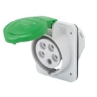 GEWISS - GEWGW62806H PRESA FISSA DA INCASSO A 10° HP - IP44/IP54 - 3P+N+T 16A >50V 100-300HZ - VERDE - 10H - CABLAGGIO A VITE