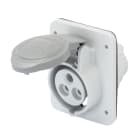 GEWISS - GEWGW62834H PRESA FISSA DA INCASSO A 10° HP - IP44/IP54 - 2P+T 32A >250V c.c. - GRIGIO - 8H - CABLAGGIO A VITE