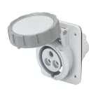 GEWISS - GEWGW62866H PRESA FISSA DA INCASSO A 10° HP - IP66/IP67 - 2P+T 32A >50-250V c.c. - GRIGIO - 3H - CABLAGGIO A VITE