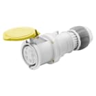 GEWISS - GEWGW63013H PRESA MOBILE DIRITTA HP - IP44/IP54 - 2P+T 63A 100-130V 50/60HZ - GIALLO - 4H - CABLAGGIO A MANTELLO