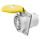 GEWISS - GEWGW63214H PRESA FISSA DA INCASSO A 10° HP - IP44/IP54 - 3P+T 63A 100-130V 50/60HZ - GIALLO - 4H - CABLAGGIO A MANTELLO