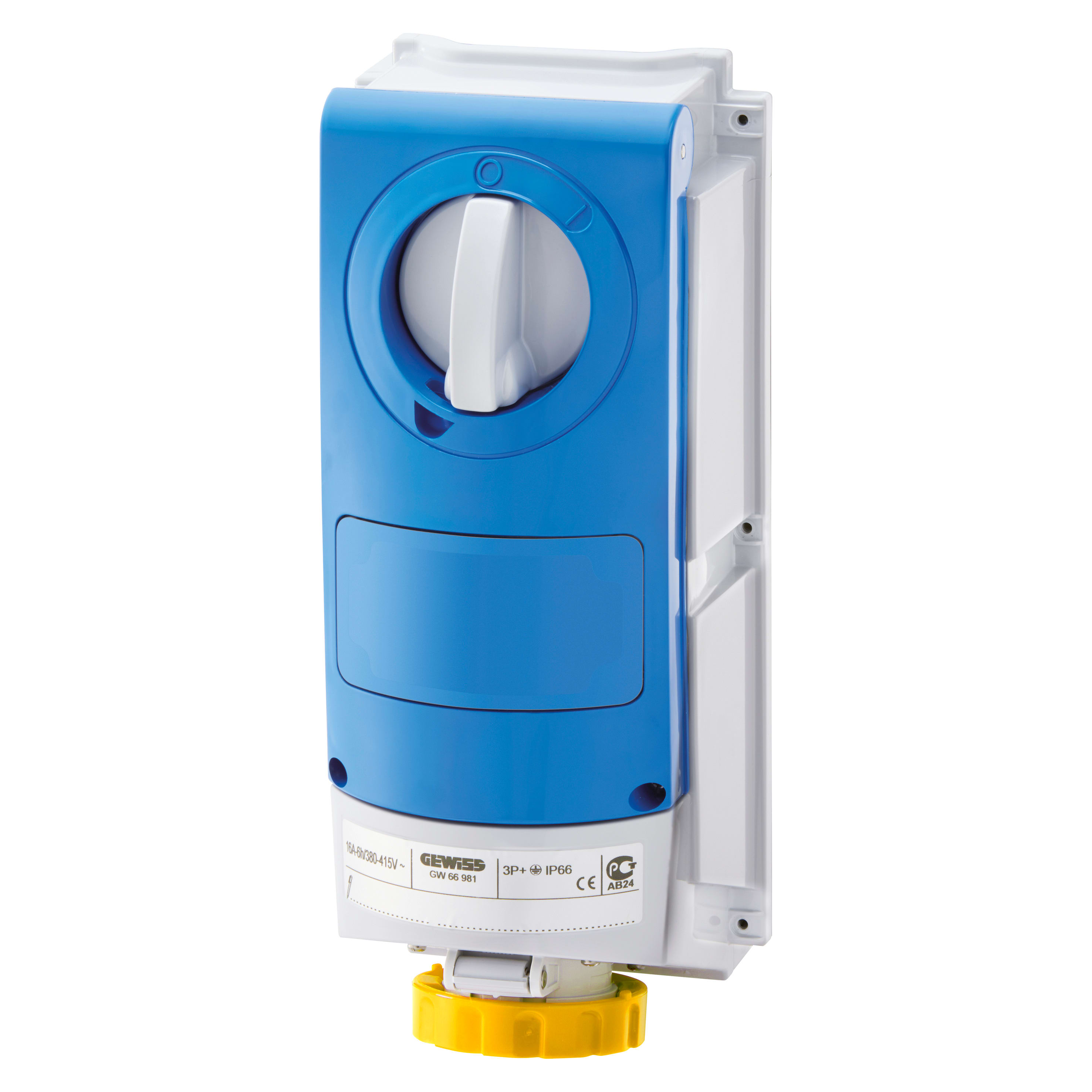 GEWISS - GEWGW66548 PRESA FISSA INTERBLOCCATA VERTICALE - SENZA FONDO - SENZA BASE PORTAFUSIBILI - IMPIEGHI GRAVOSI - 3P+N+T 32A 100 - 130V - 50/60HZ 4H - IP66