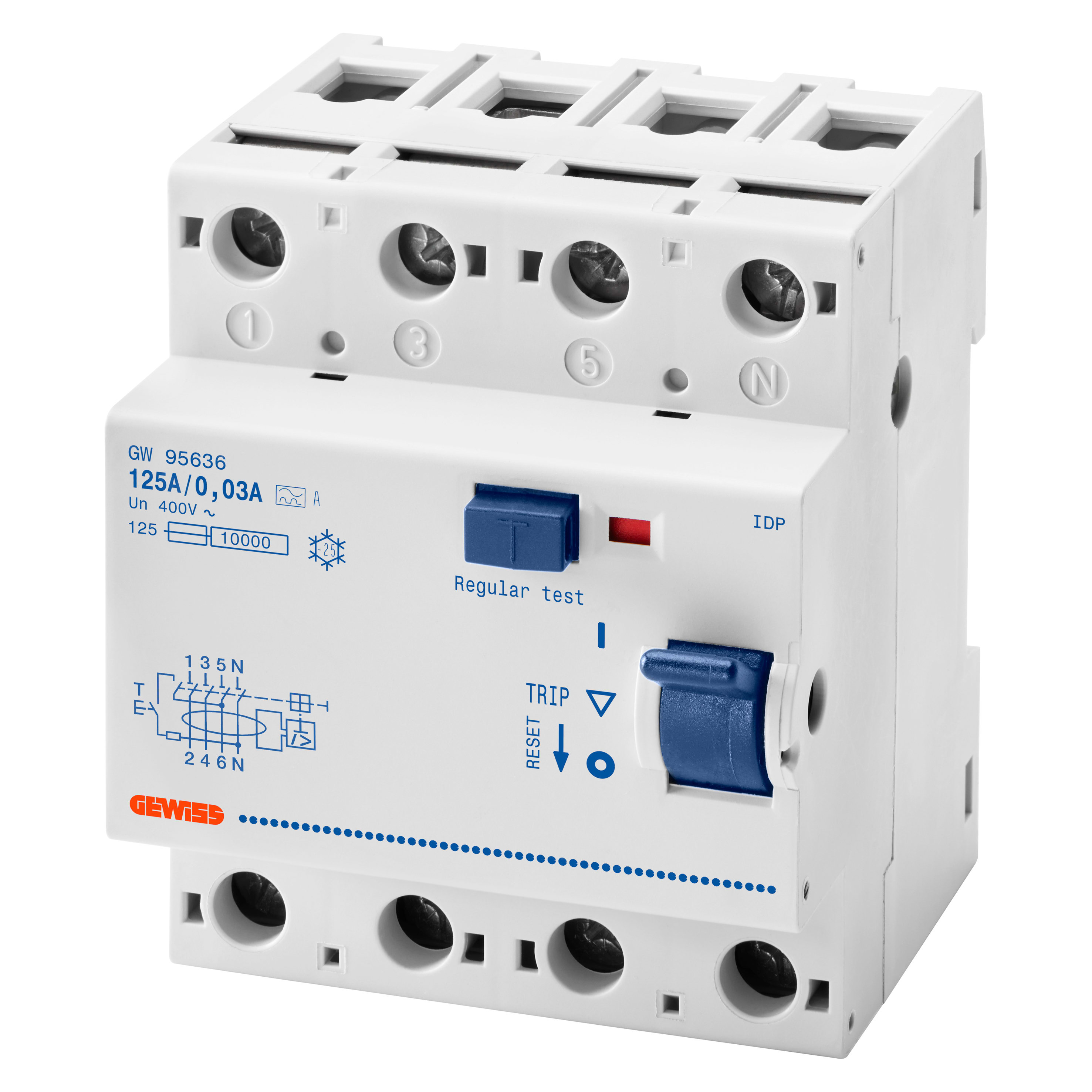 GEWISS - GEWGW95639 INT.DIFF.PURO 4P 125A A/0,5 4M
