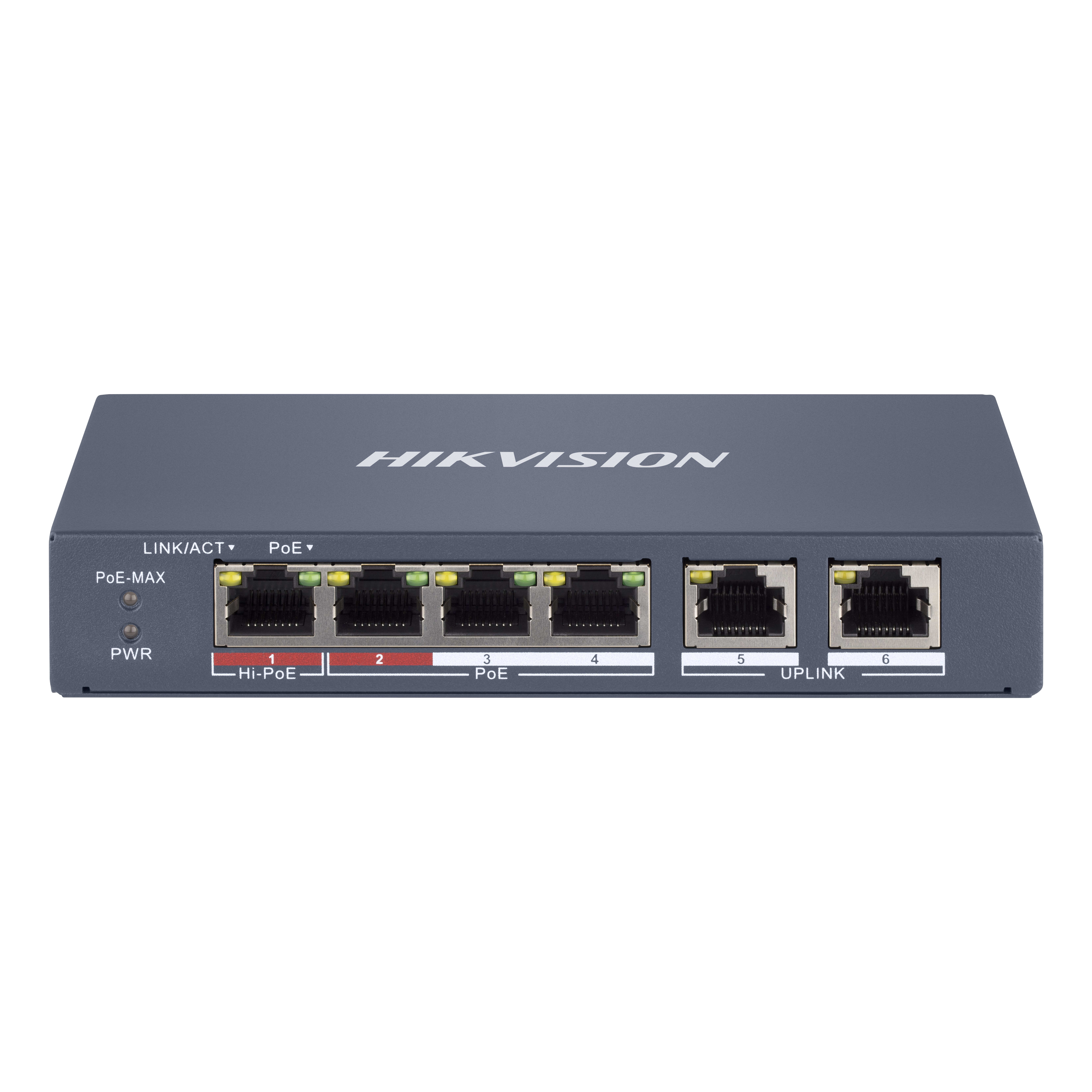 HIKVISION ITALY SRL - HIK301802041 DS-3E1106HP-EI SWITCH SMART MAN 4 POE +2