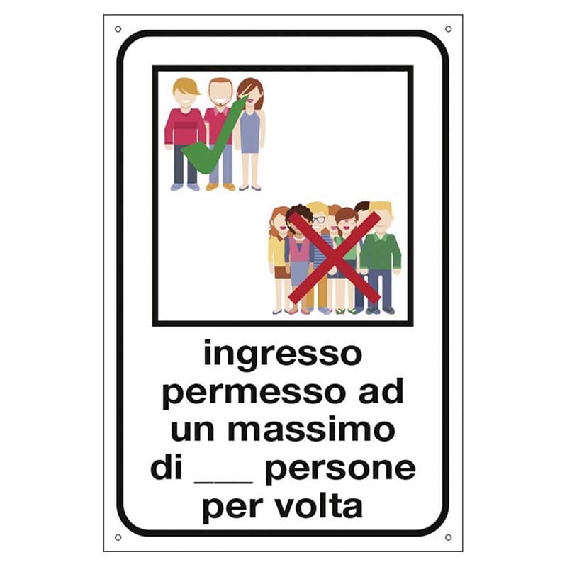 ELCART DISTRIBUTION - ERT352101000 CARTELLO INGRESSO MAX N. PERSONE