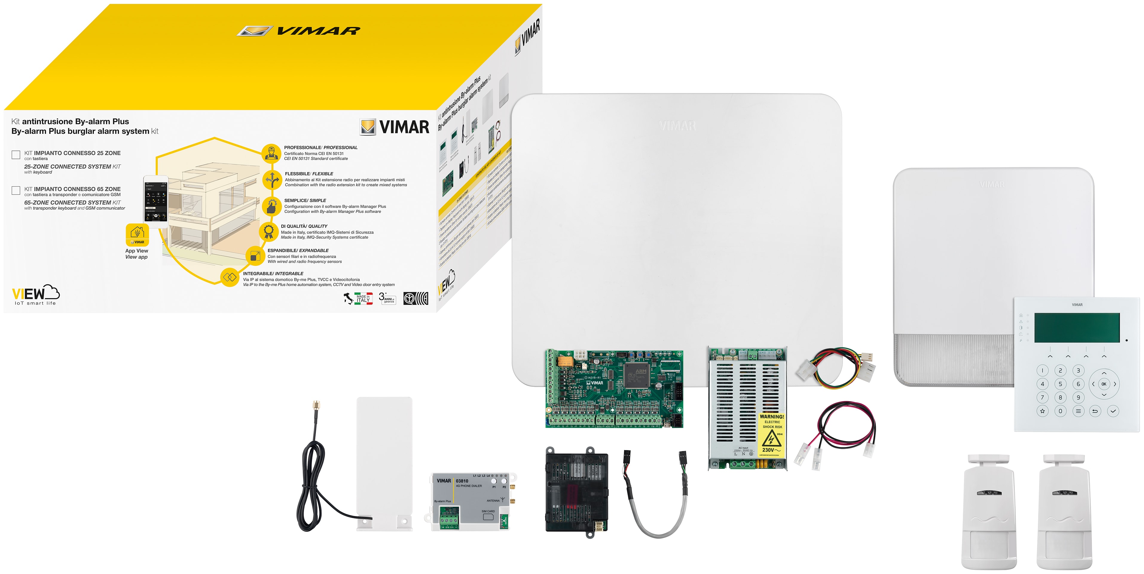 VIMAR SPA - VIW0K03801.02 BY-ALARM PLUS KIT 65 ZONE+GATEWAY IP/GSM